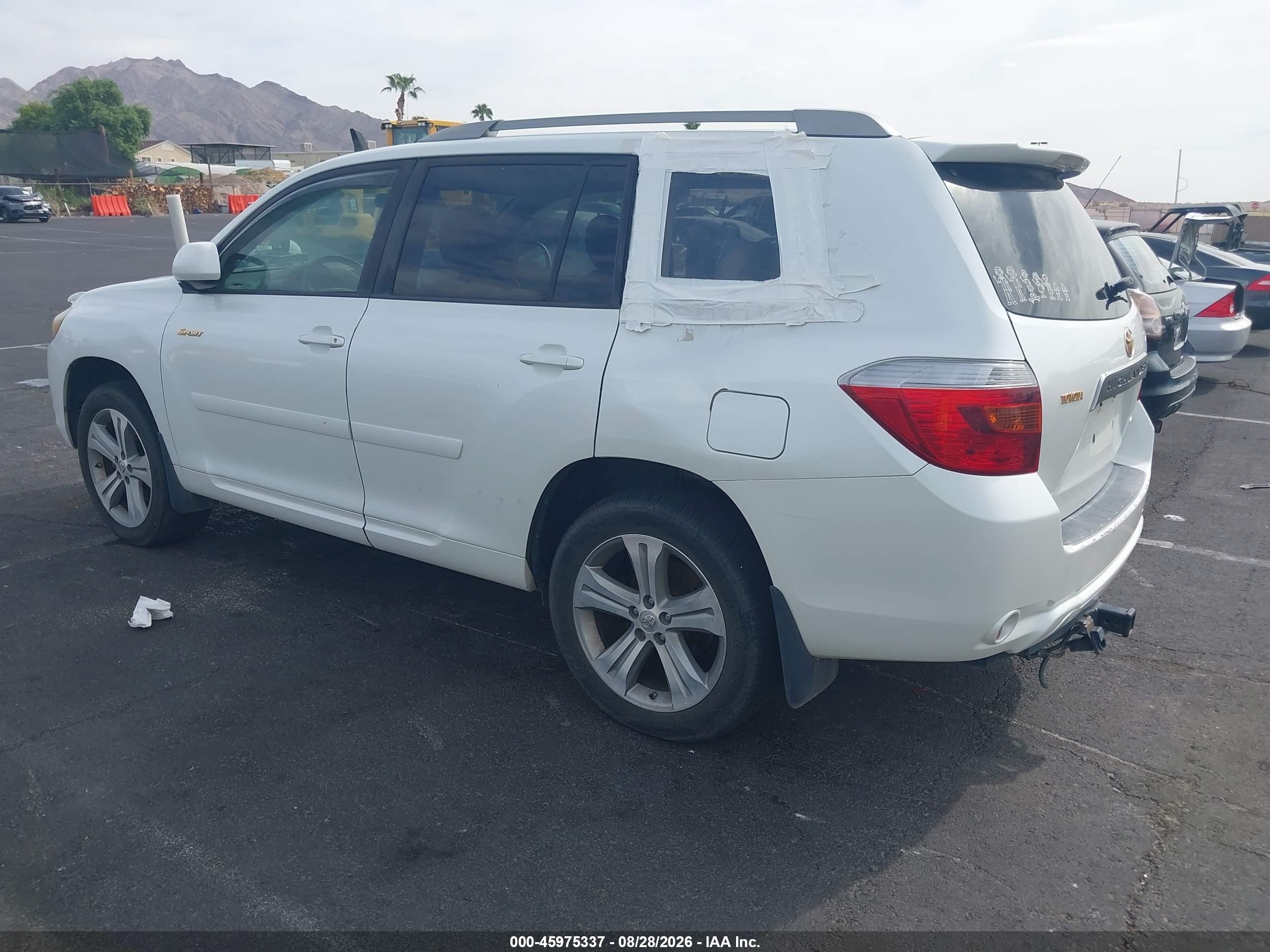 2008 Toyota Highlander Sport White vin: JTEES43A982084777