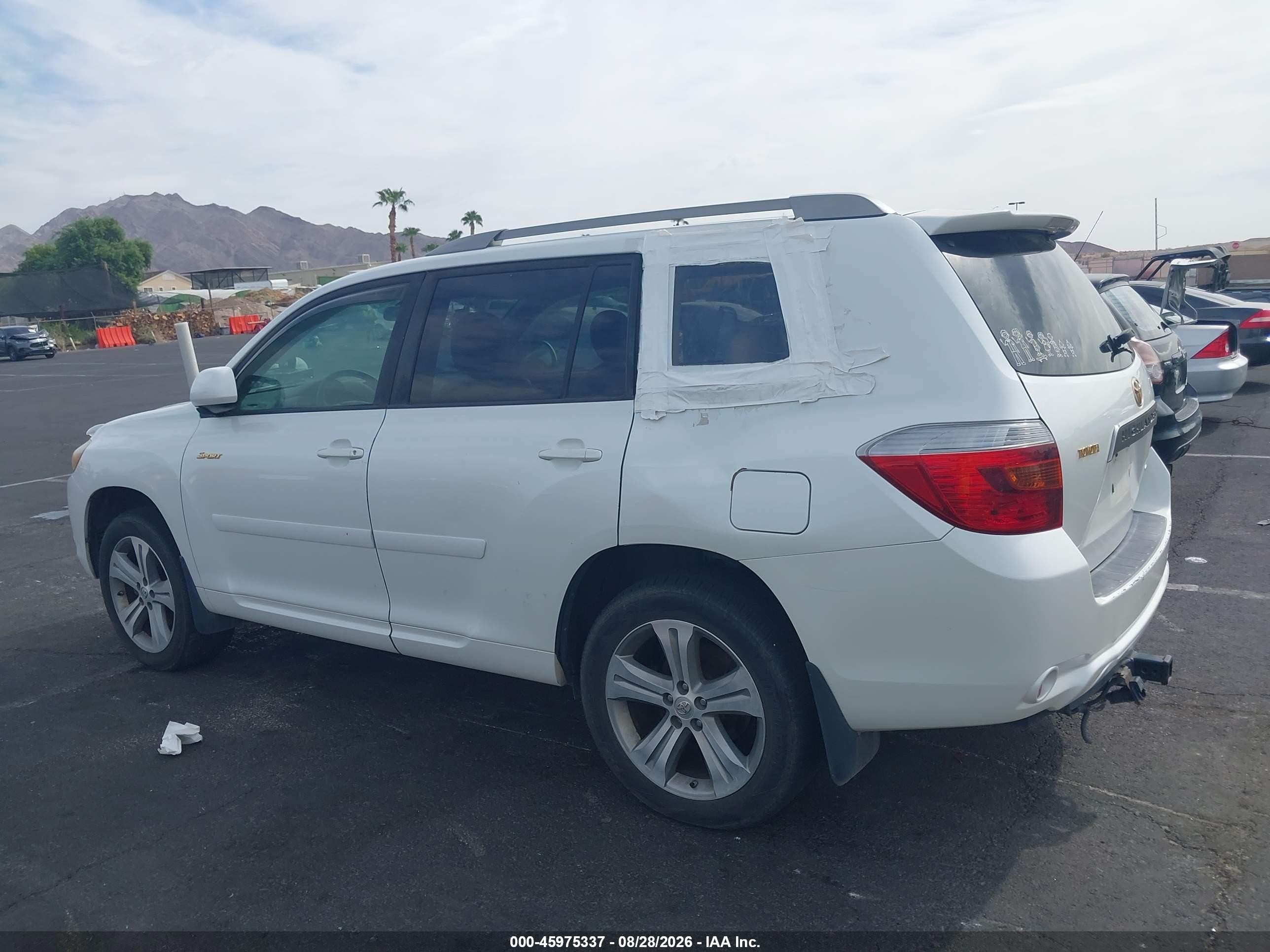 2008 Toyota Highlander Sport White vin: JTEES43A982084777