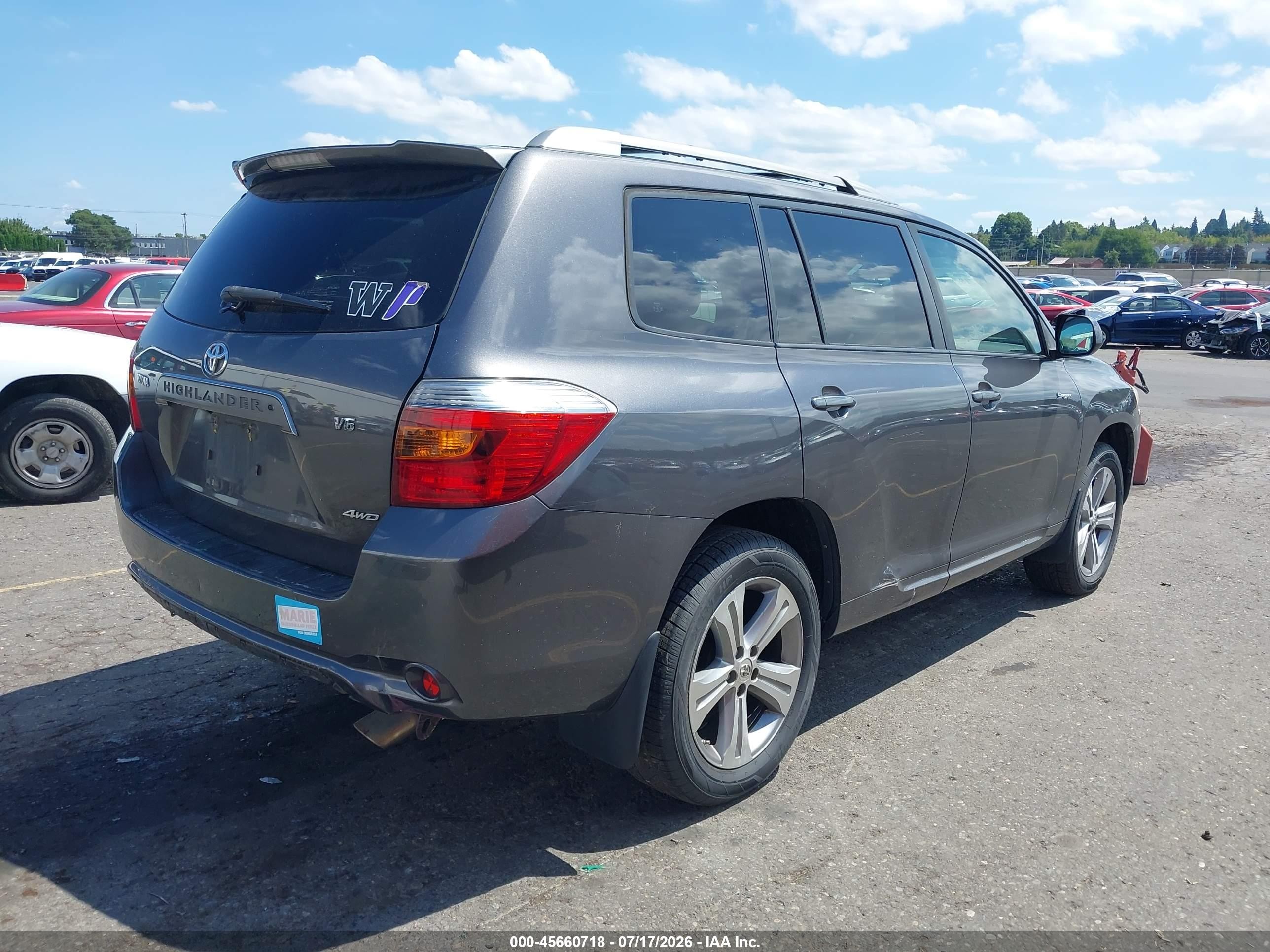 2008 Toyota Highlander Sport Gray vin: JTEES43A982088439