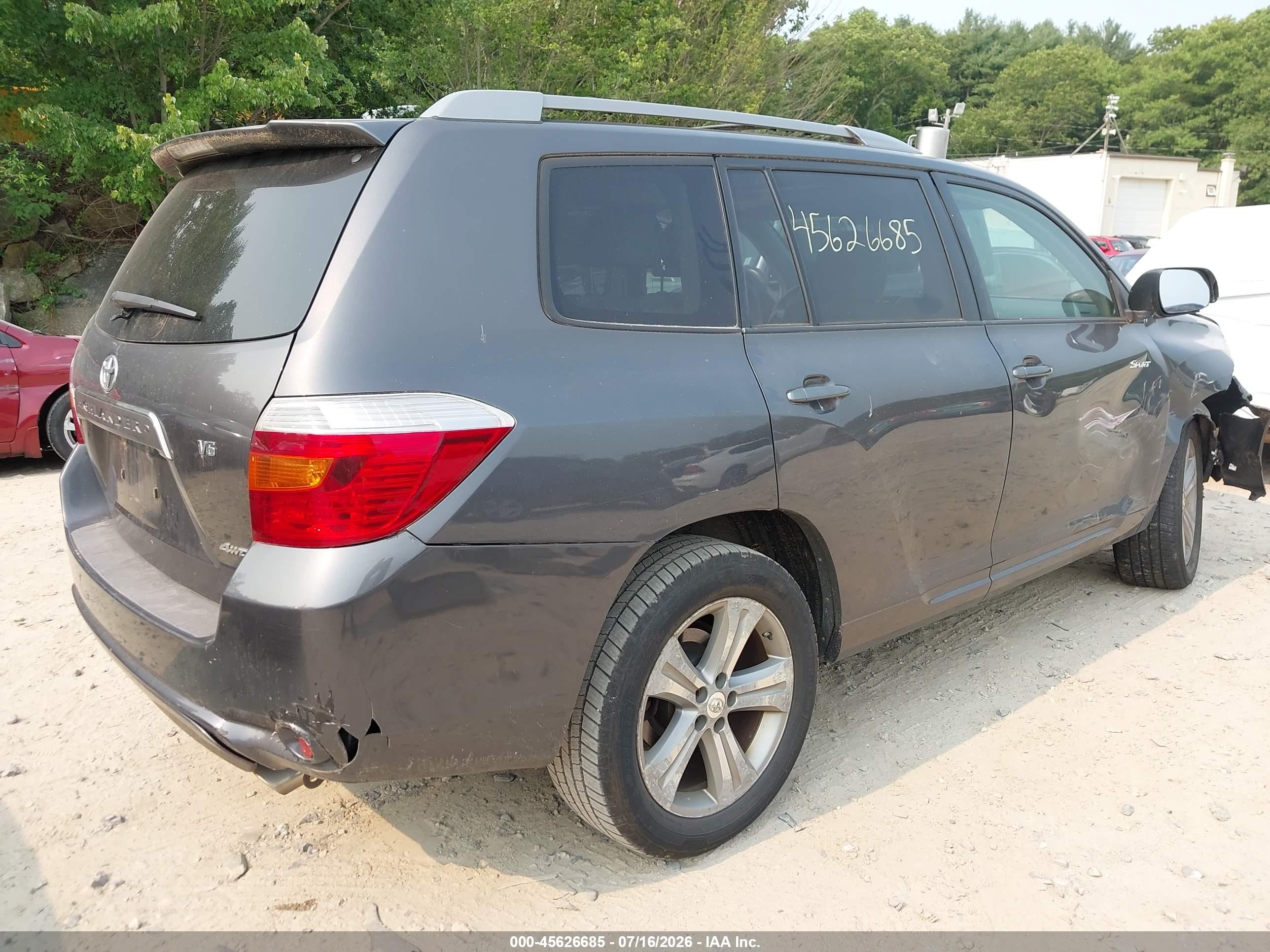 2008 Toyota Highlander Sport Gray vin: JTEES43A982094516