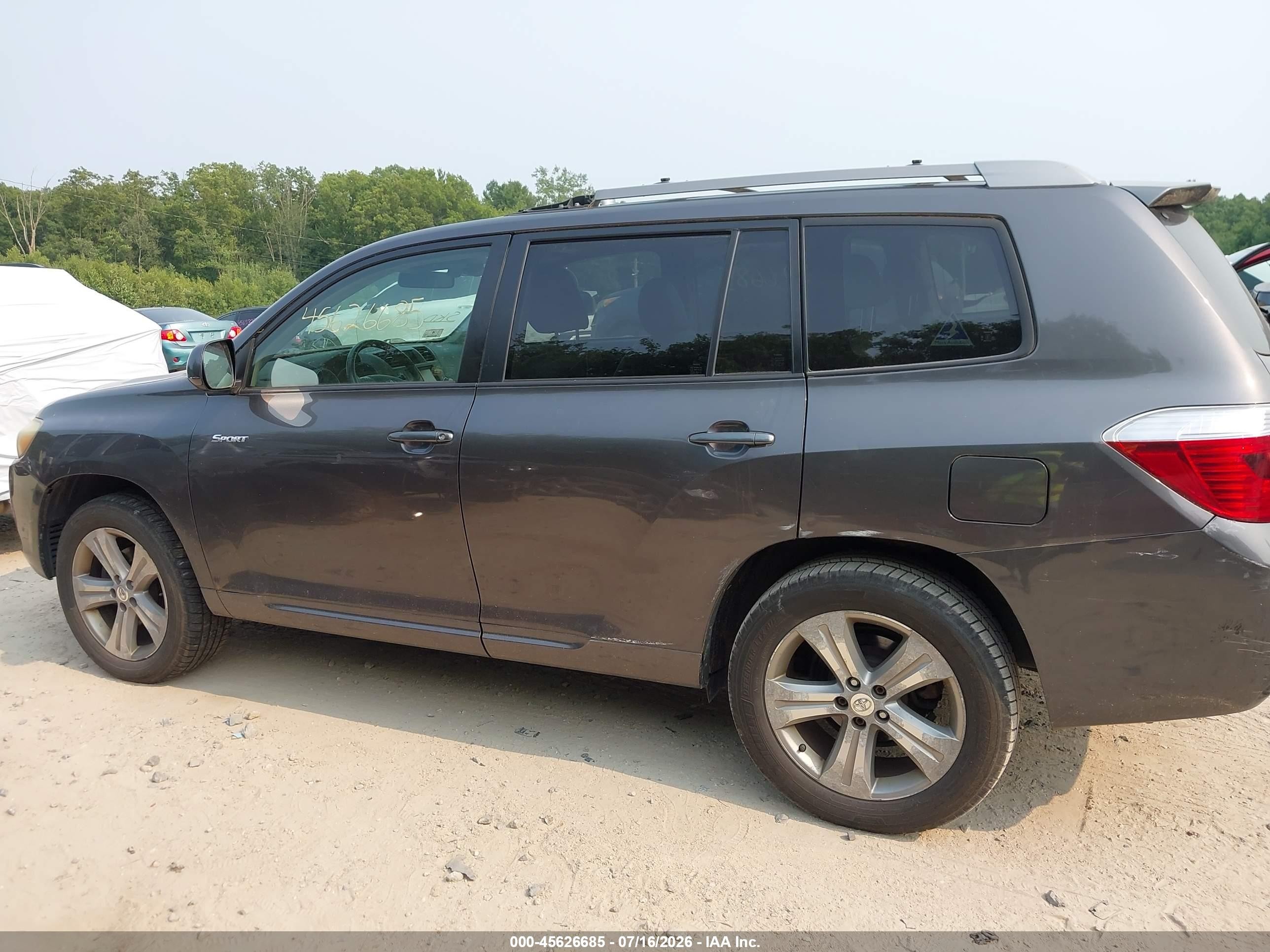 2008 Toyota Highlander Sport Gray vin: JTEES43A982094516