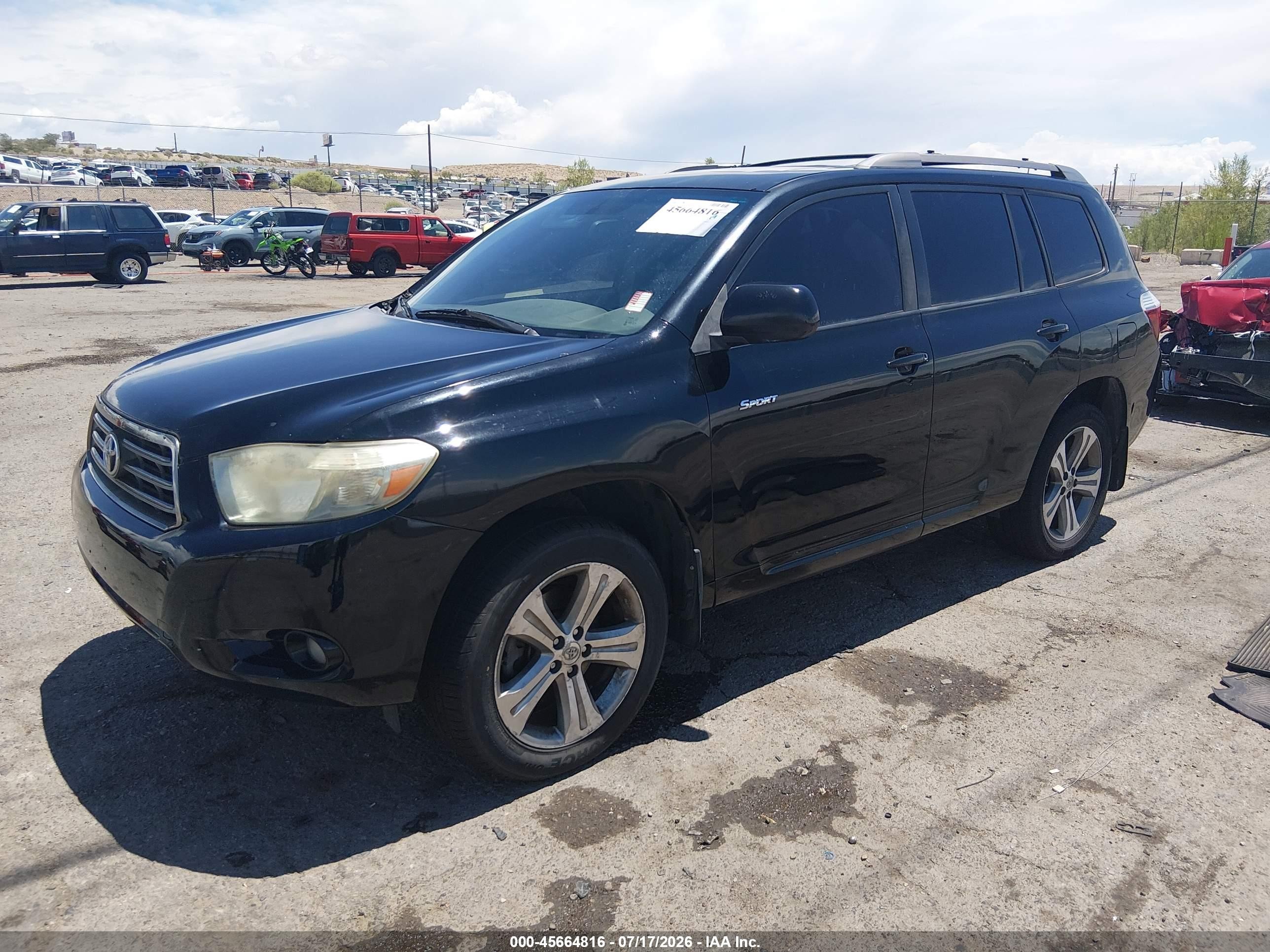 2009 Toyota Highlander Sport Black vin: JTEES43A992116466