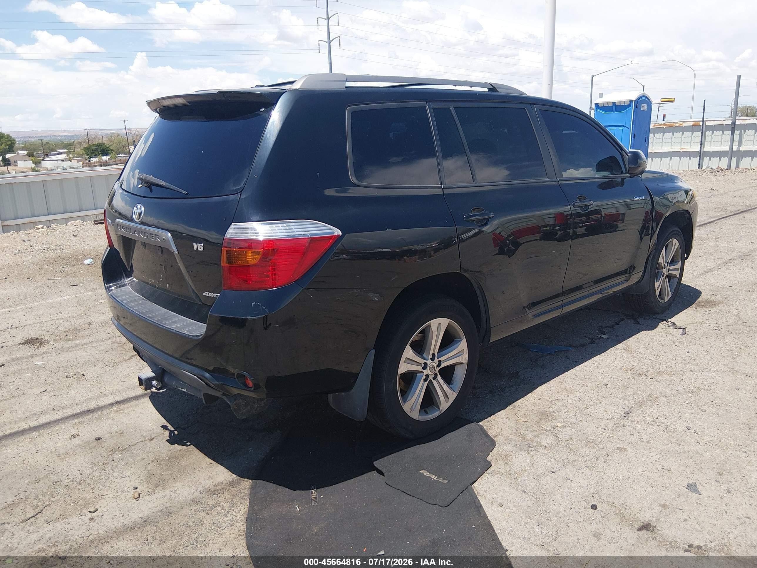 2009 Toyota Highlander Sport Black vin: JTEES43A992116466