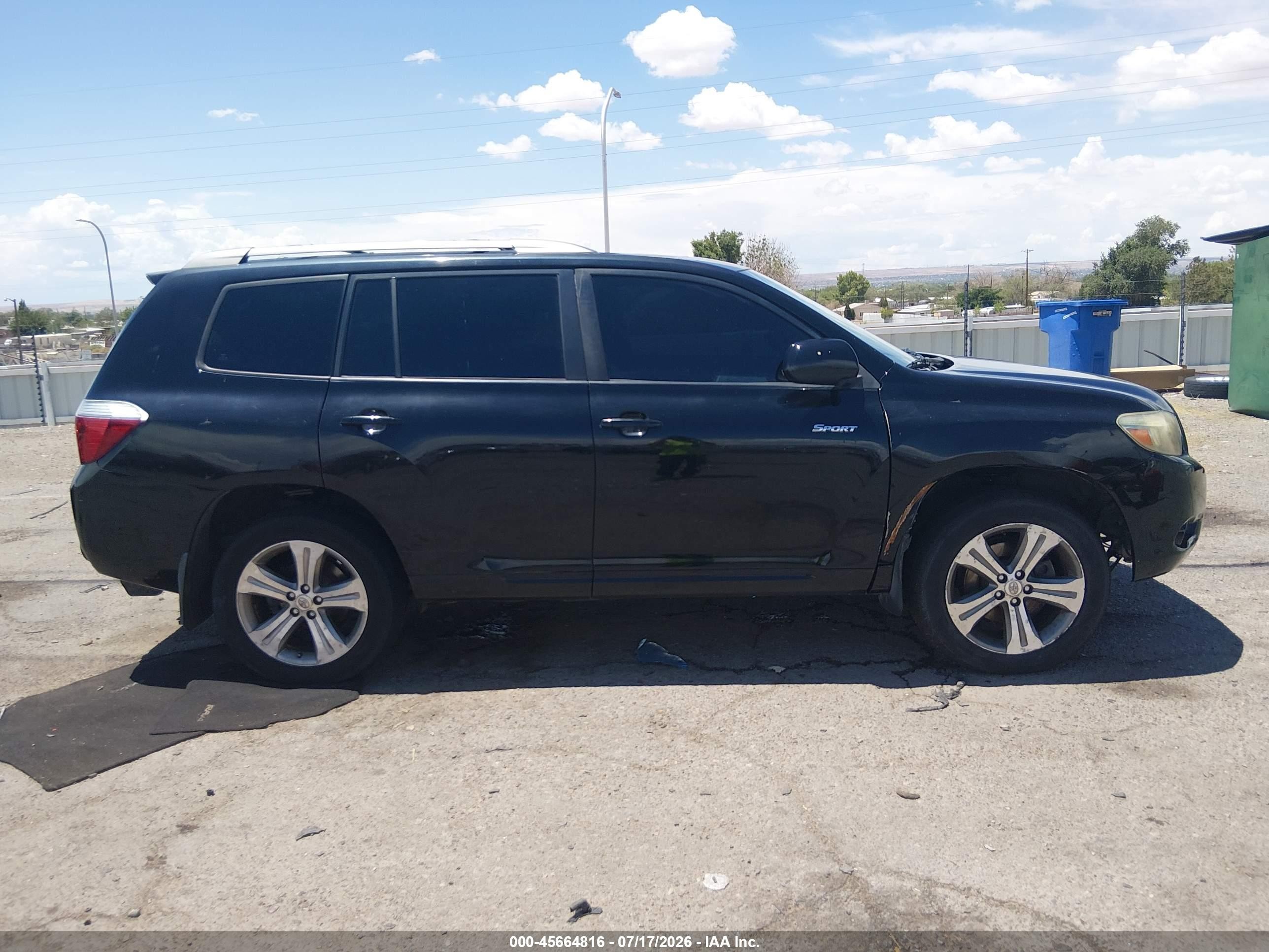 2009 Toyota Highlander Sport Black vin: JTEES43A992116466
