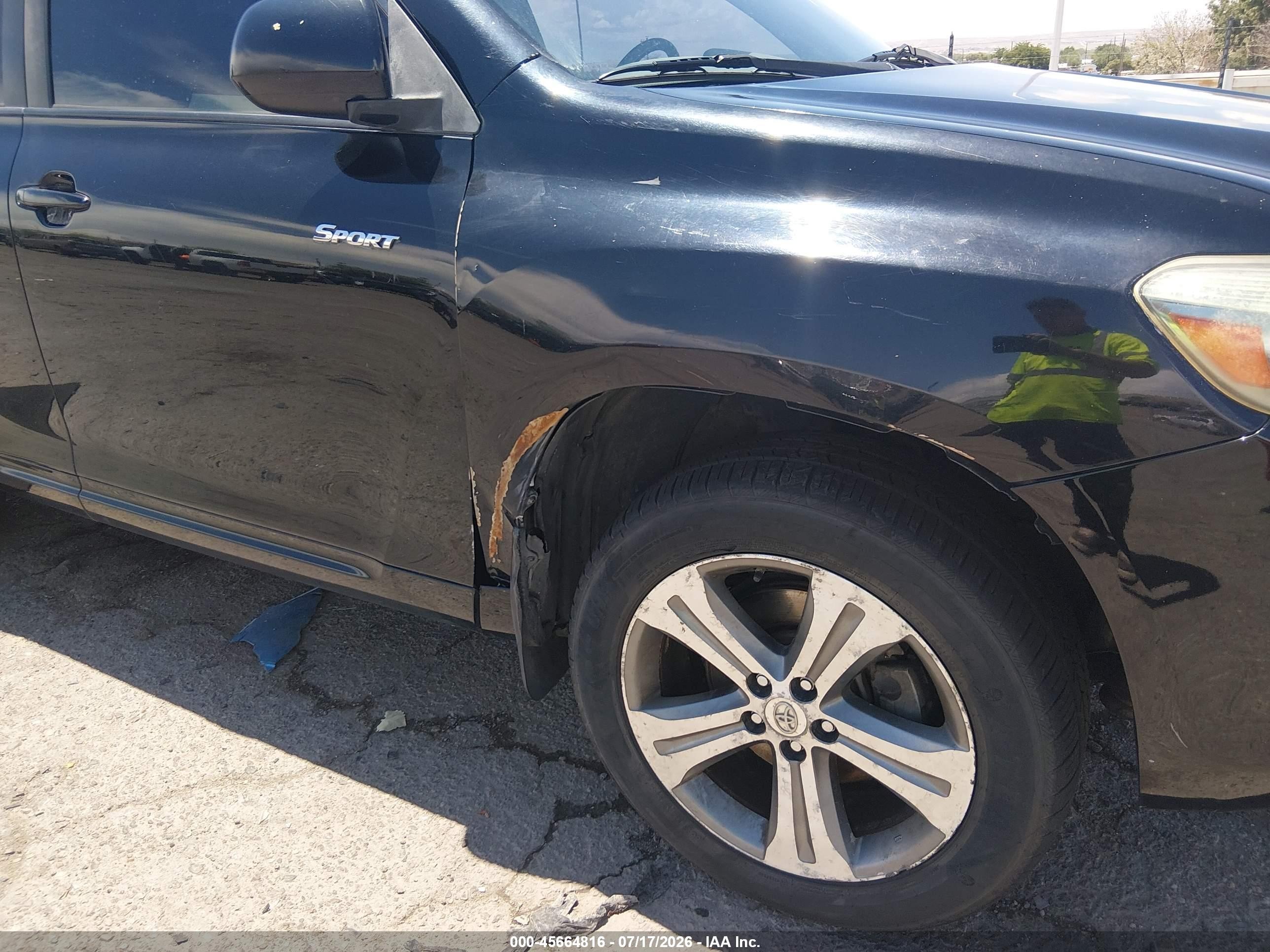 2009 Toyota Highlander Sport Black vin: JTEES43A992116466