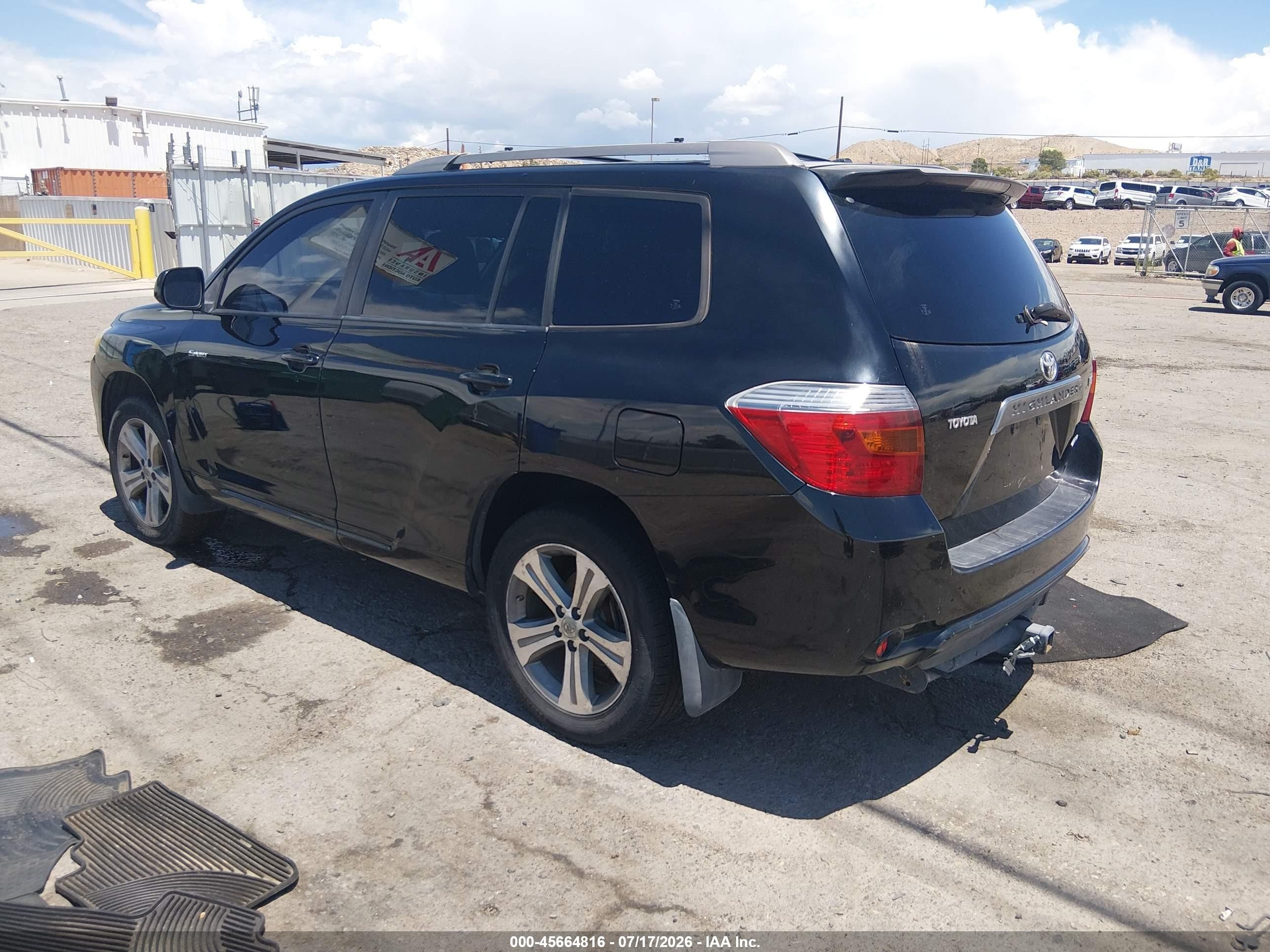 2009 Toyota Highlander Sport Black vin: JTEES43A992116466