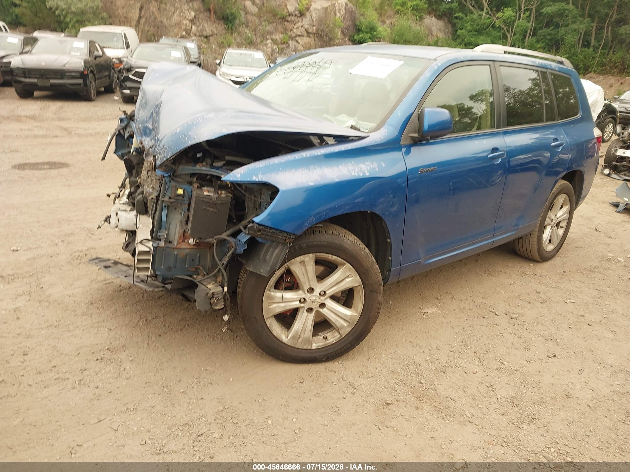 2008 Toyota Highlander Sport Blue vin: JTEES43AX82010056