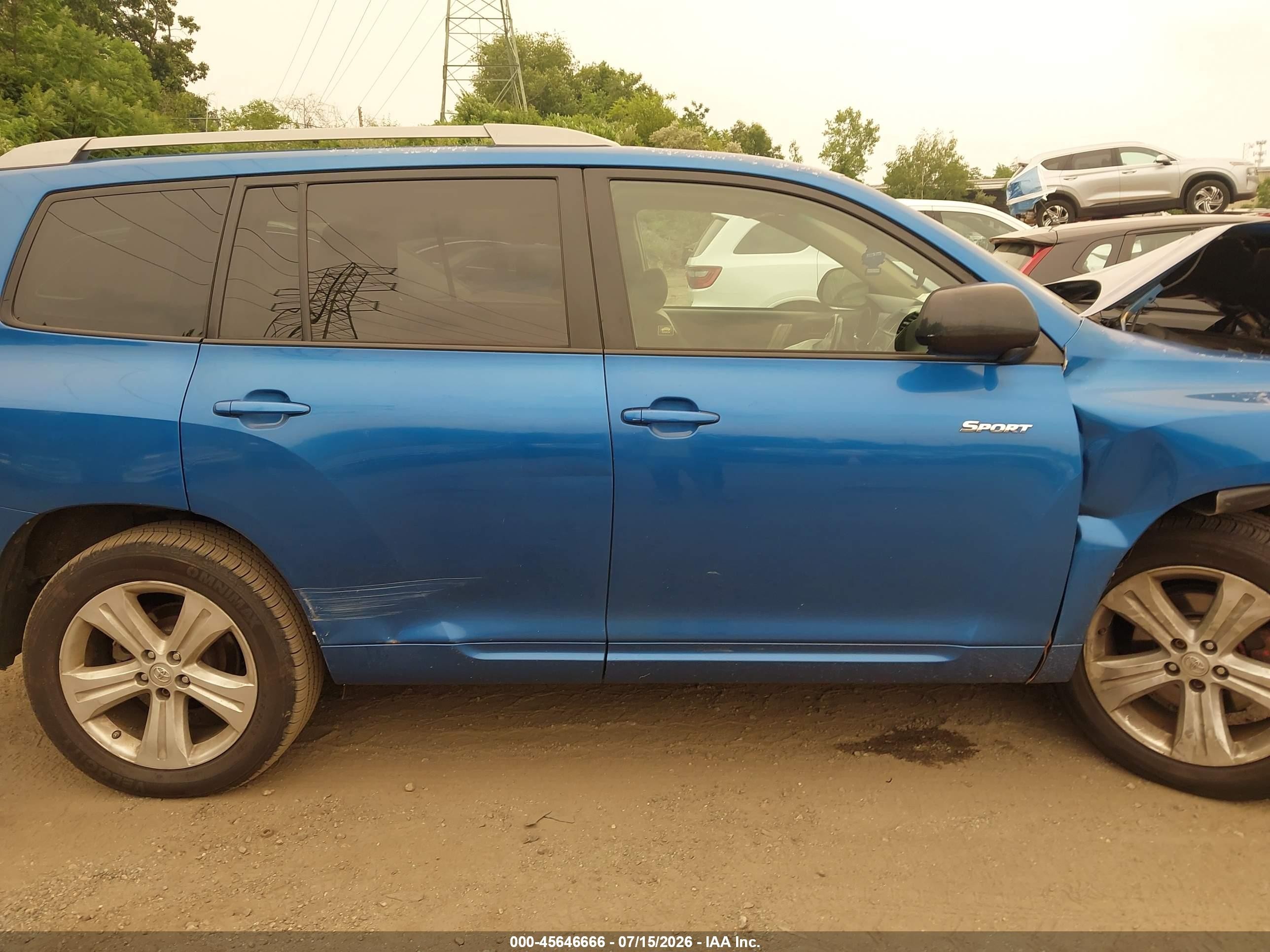 2008 Toyota Highlander Sport Blue vin: JTEES43AX82010056