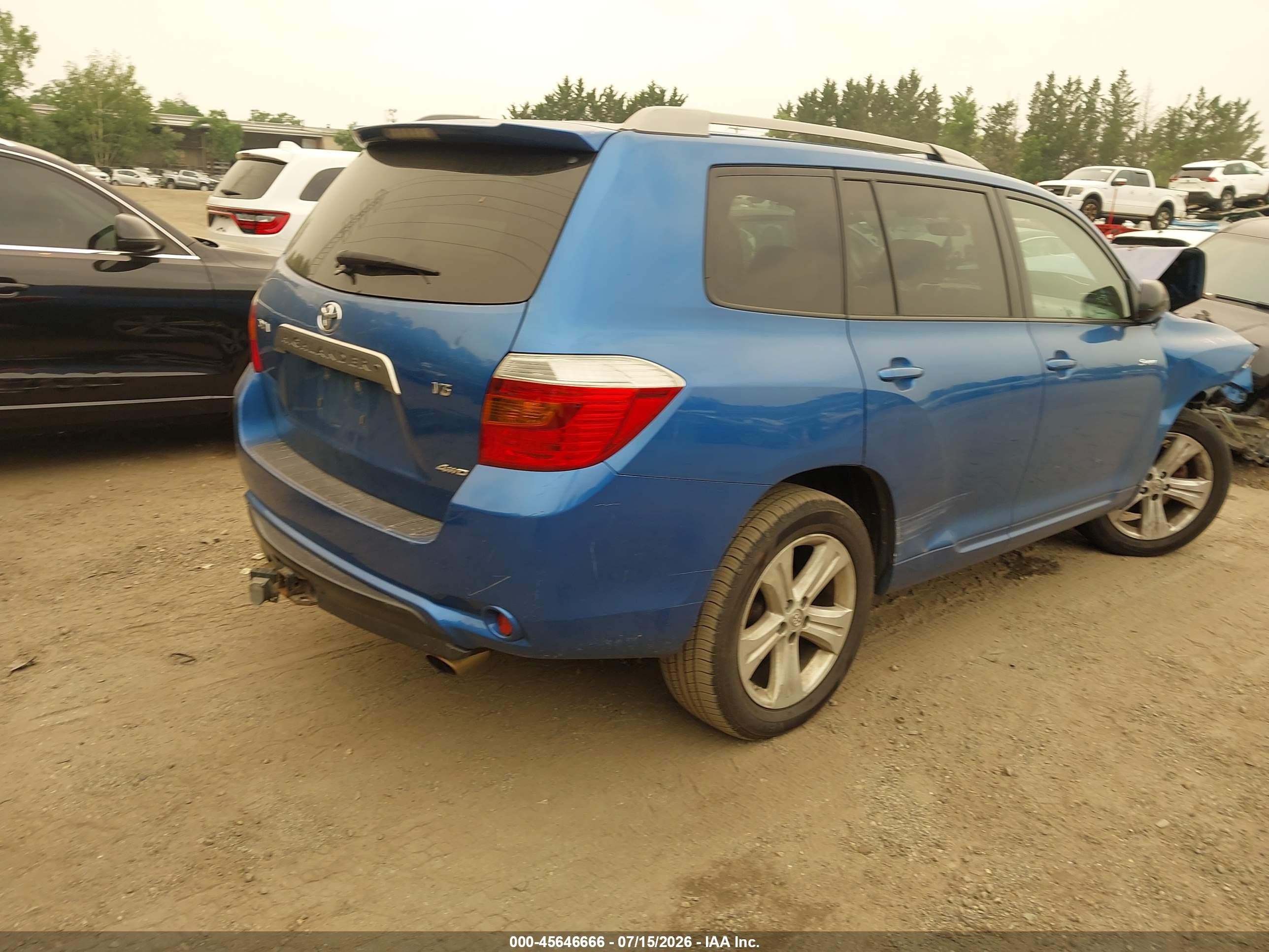 2008 Toyota Highlander Sport Blue vin: JTEES43AX82010056