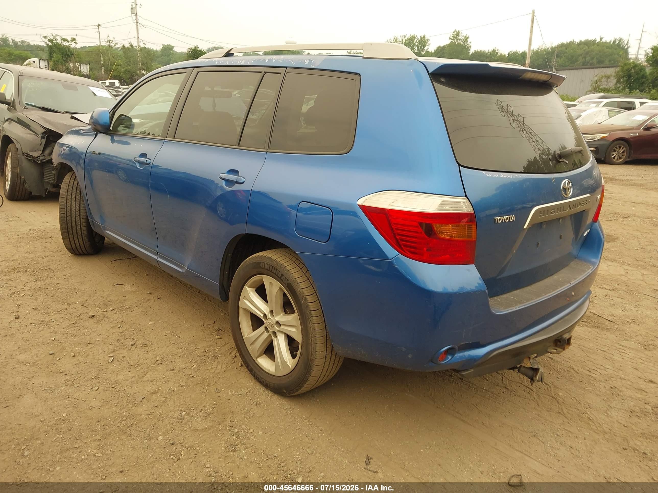 2008 Toyota Highlander Sport Blue vin: JTEES43AX82010056