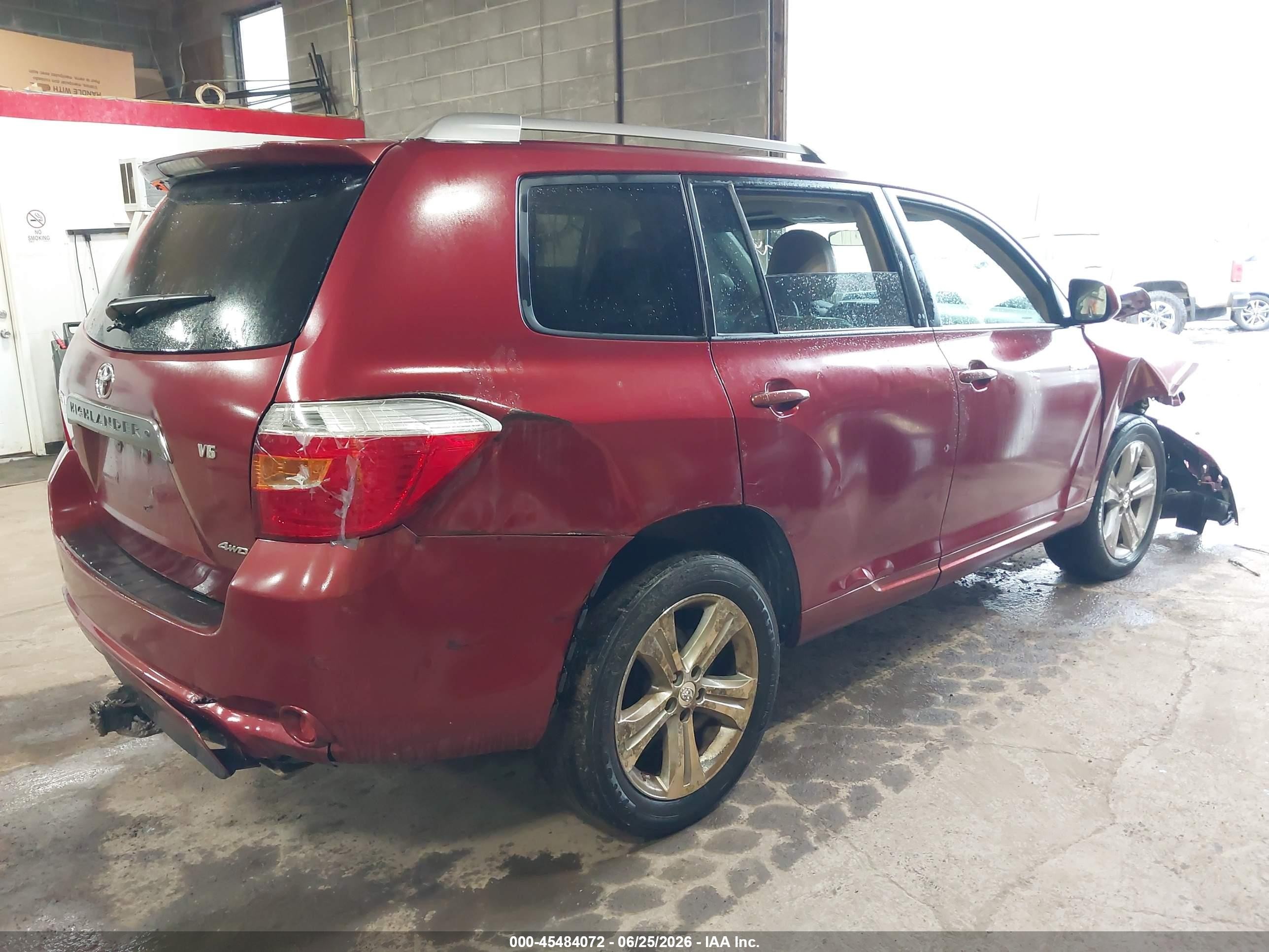 2008 Toyota Highlander Sport Red vin: JTEES43AX82083525