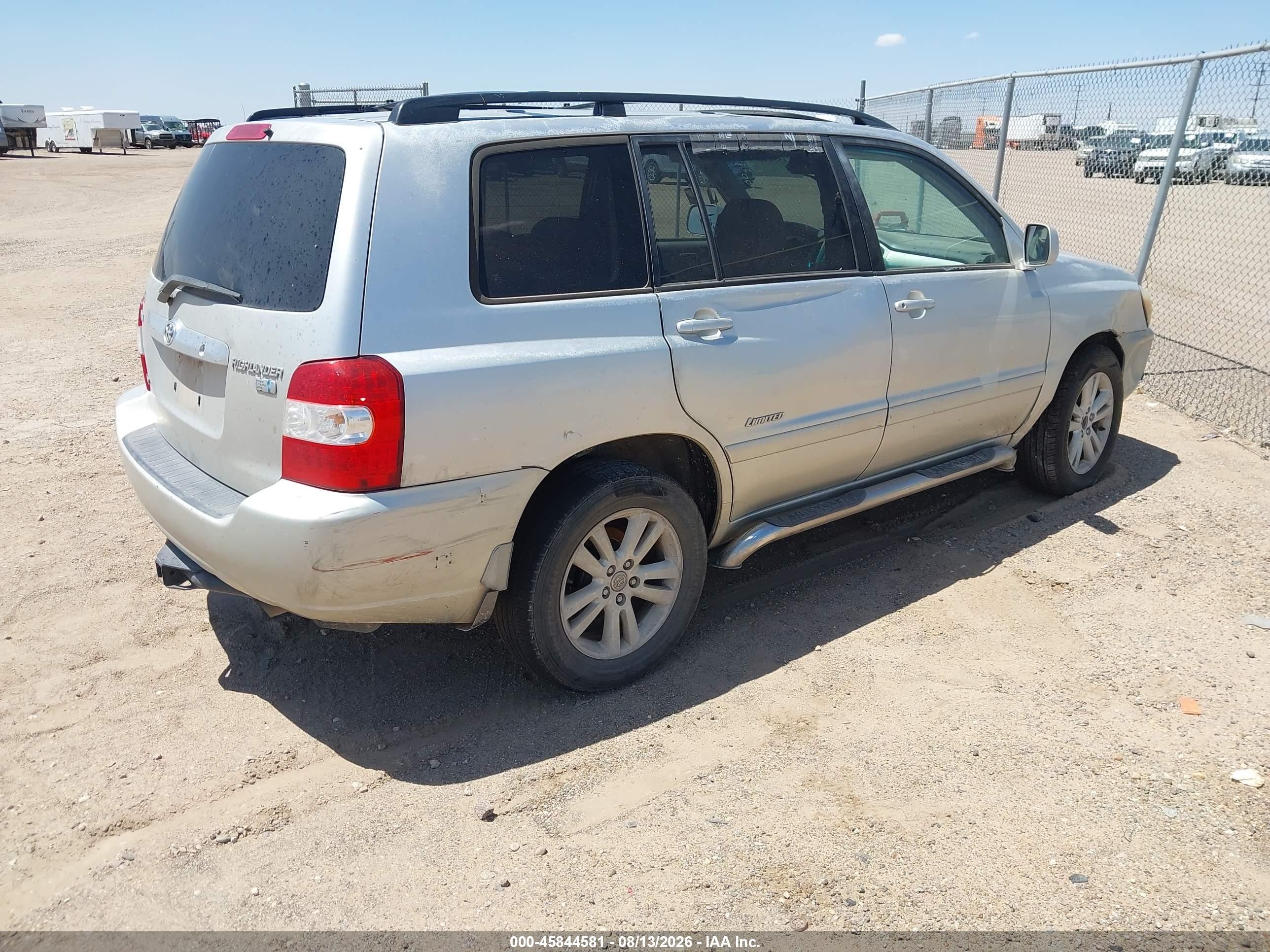 2006 Toyota Highlander Hybrid Limited V6 Silver vin: JTEEW21A360032372
