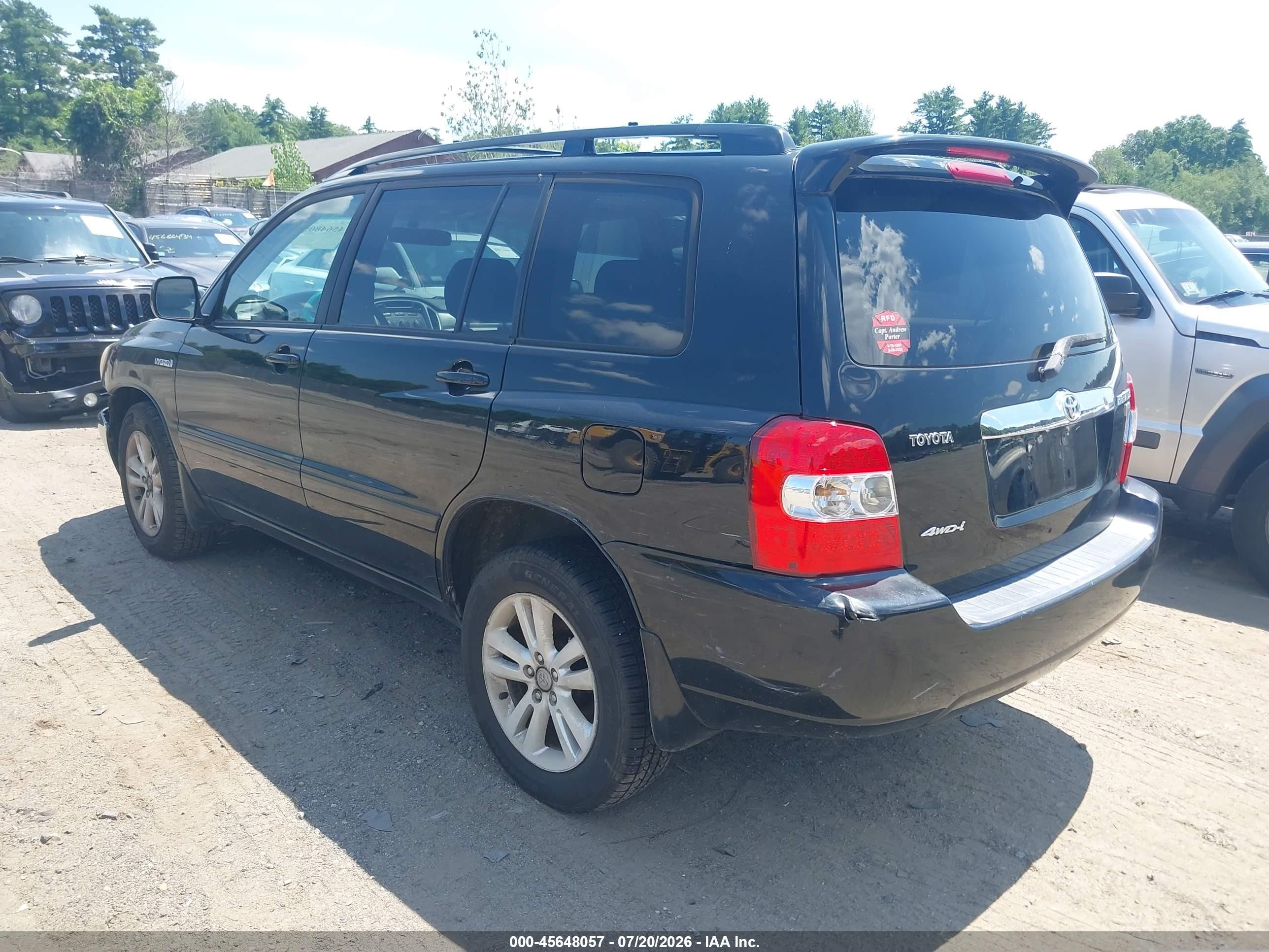 2006 Toyota Highlander Hybrid V6 Черный vin: JTEEW21A560024967