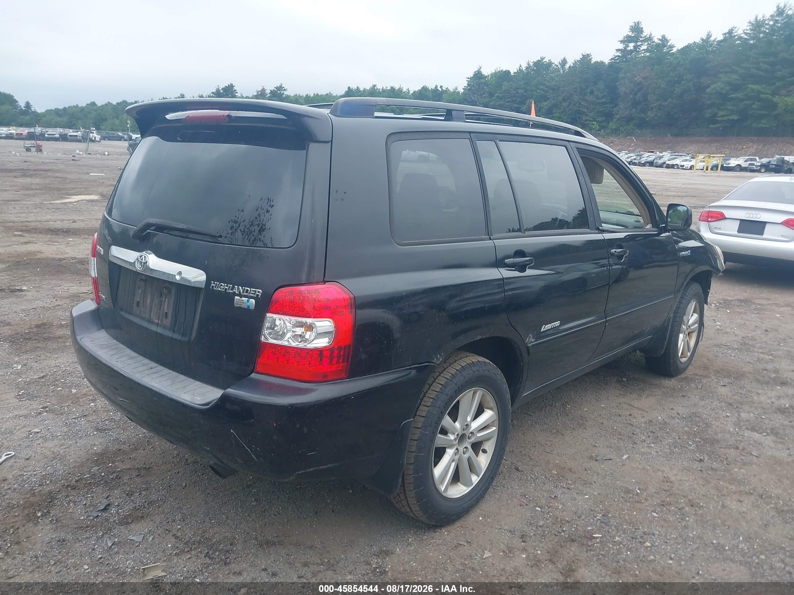 2006 Toyota Highlander Hybrid Limited V6 Black vin: JTEEW21A660025979