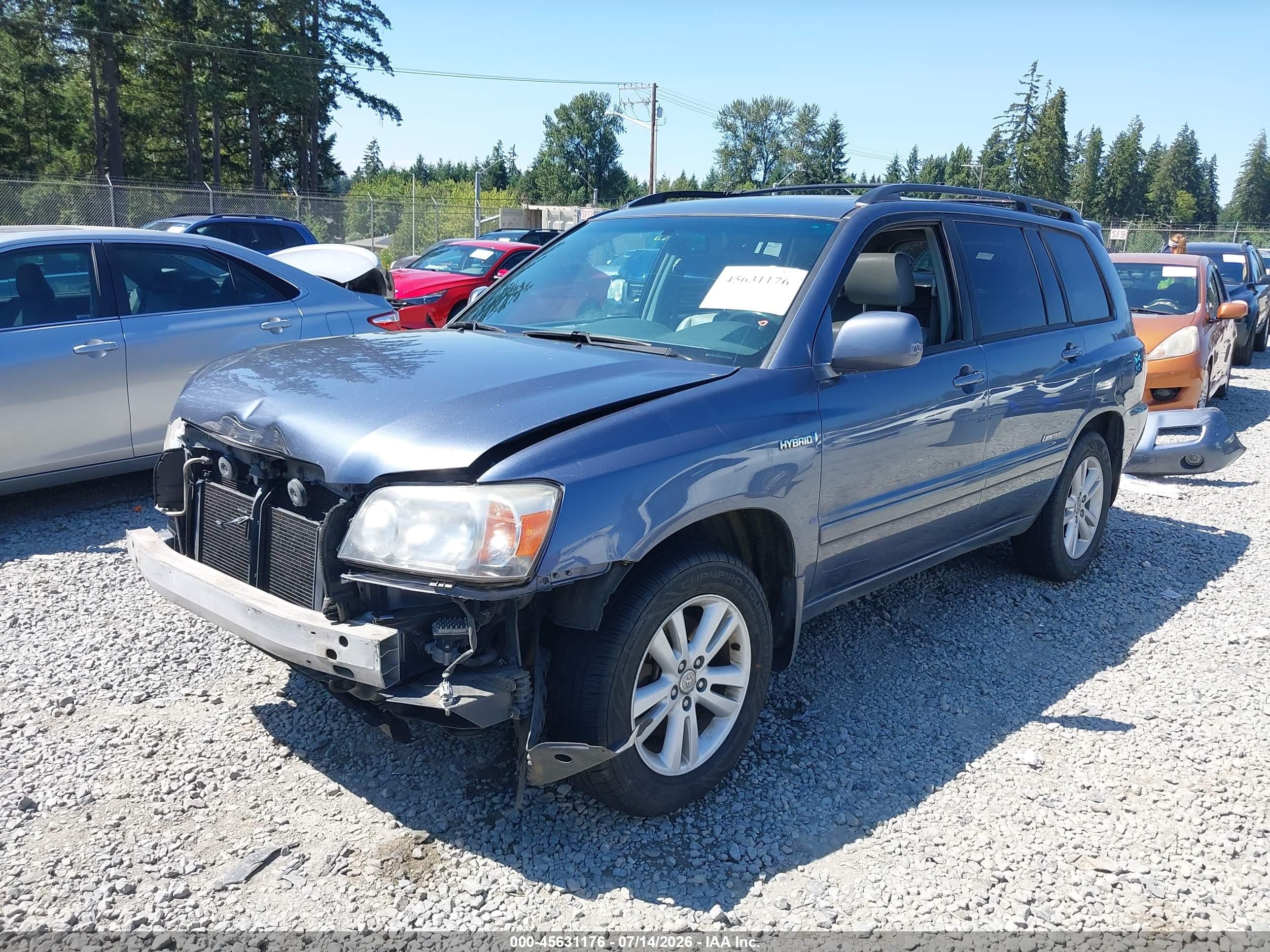 2007 Toyota Highlander Hybrid Limited V6 Gray vin: JTEEW21A670046929