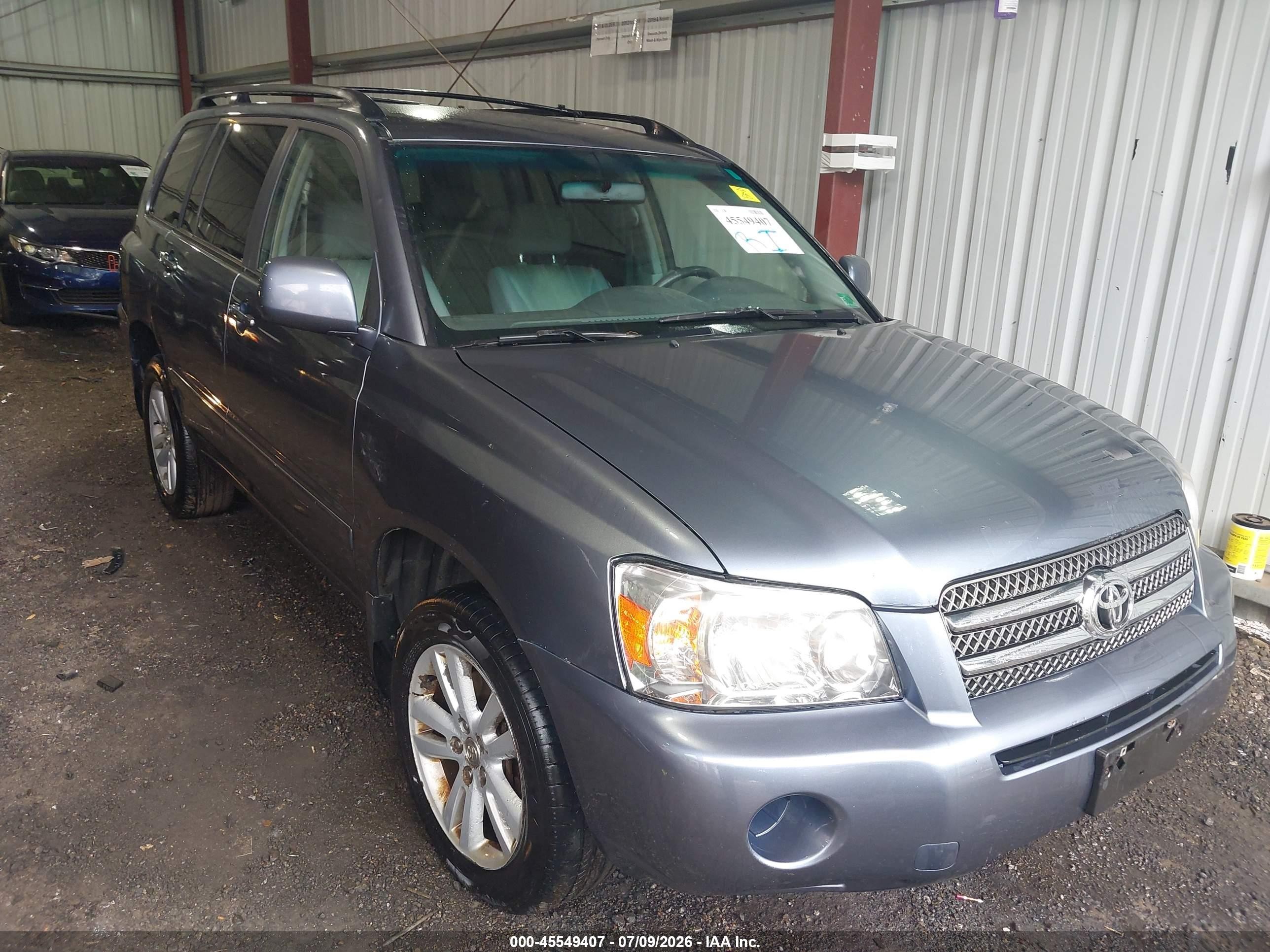2006 Toyota Highlander Hybrid V6 Blue vin: JTEEW21A760013114
