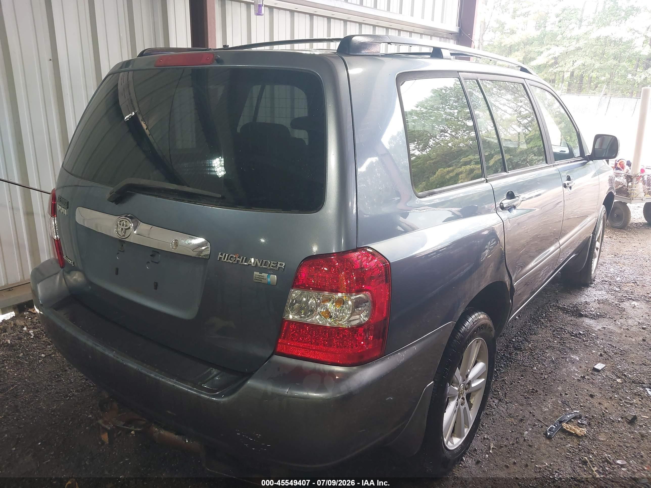 2006 Toyota Highlander Hybrid V6 Blue vin: JTEEW21A760013114