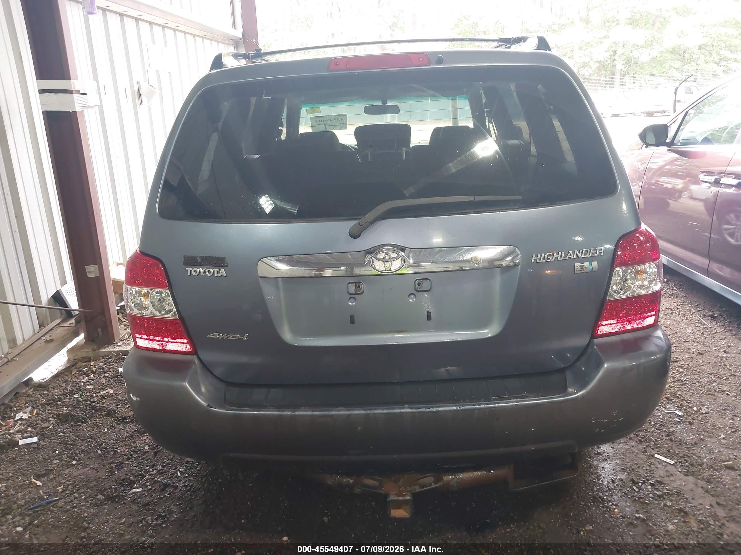 2006 Toyota Highlander Hybrid V6 Blue vin: JTEEW21A760013114