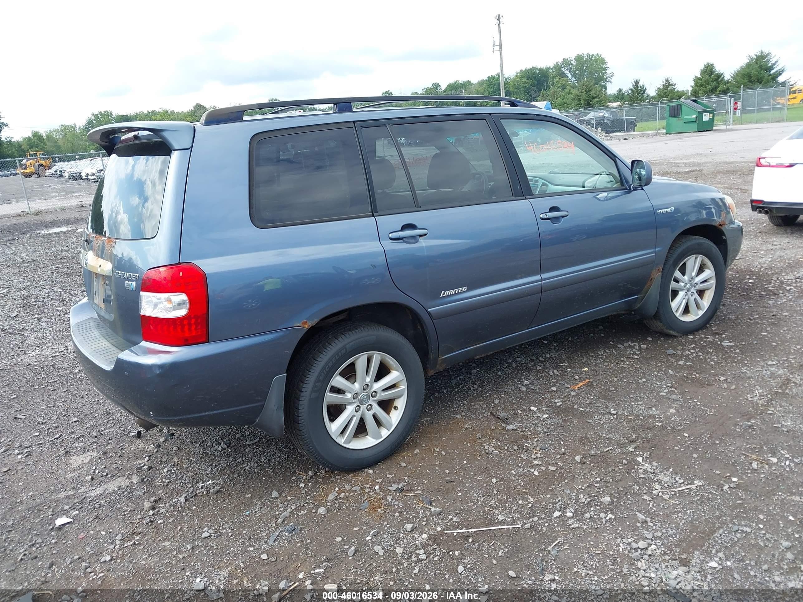 2006 Toyota Highlander Hybrid Limited V6 Синий vin: JTEEW21A760033301