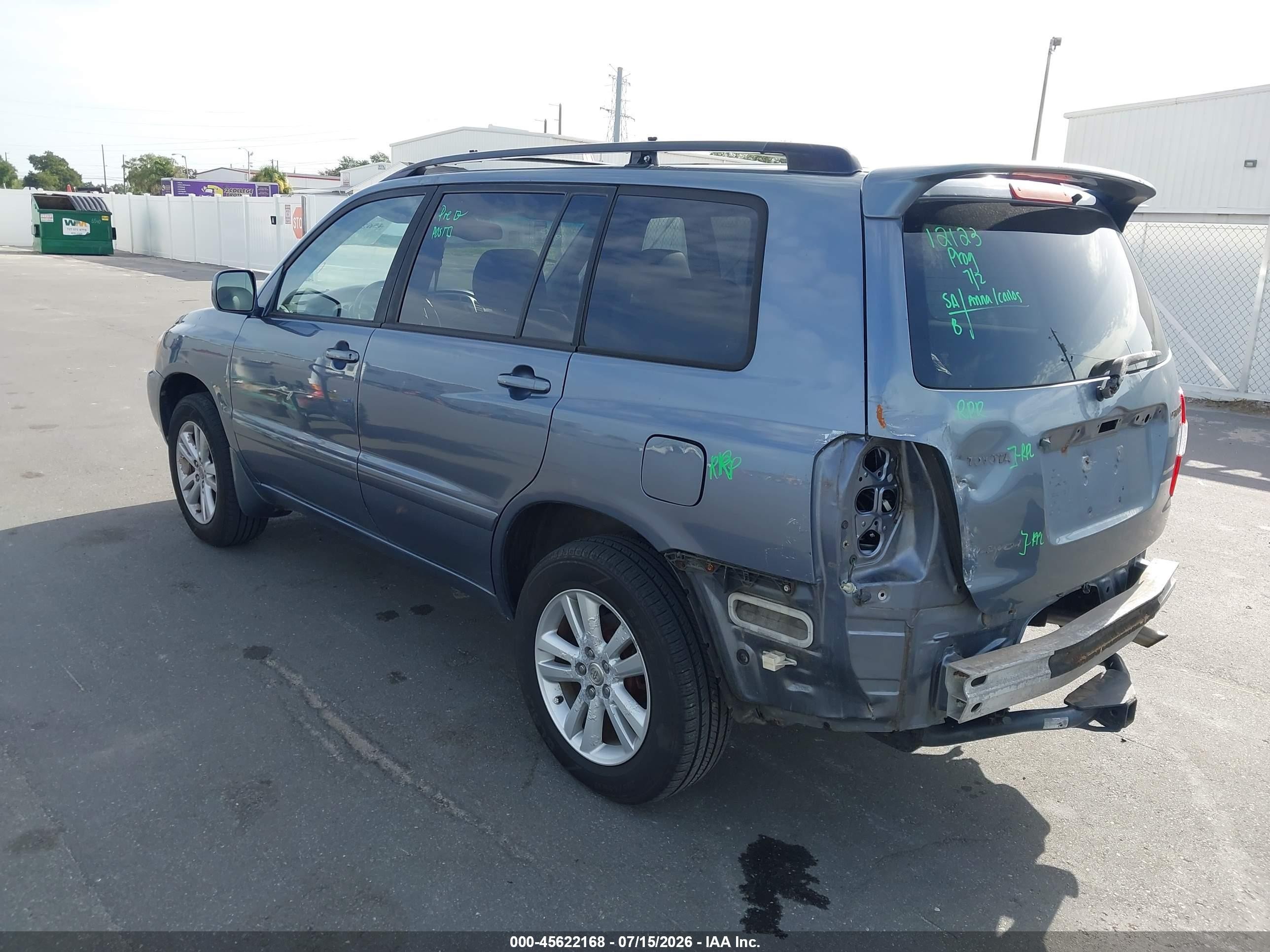 2006 Toyota Highlander Hybrid Limited V6 Light Blue vin: JTEEW21A960010893