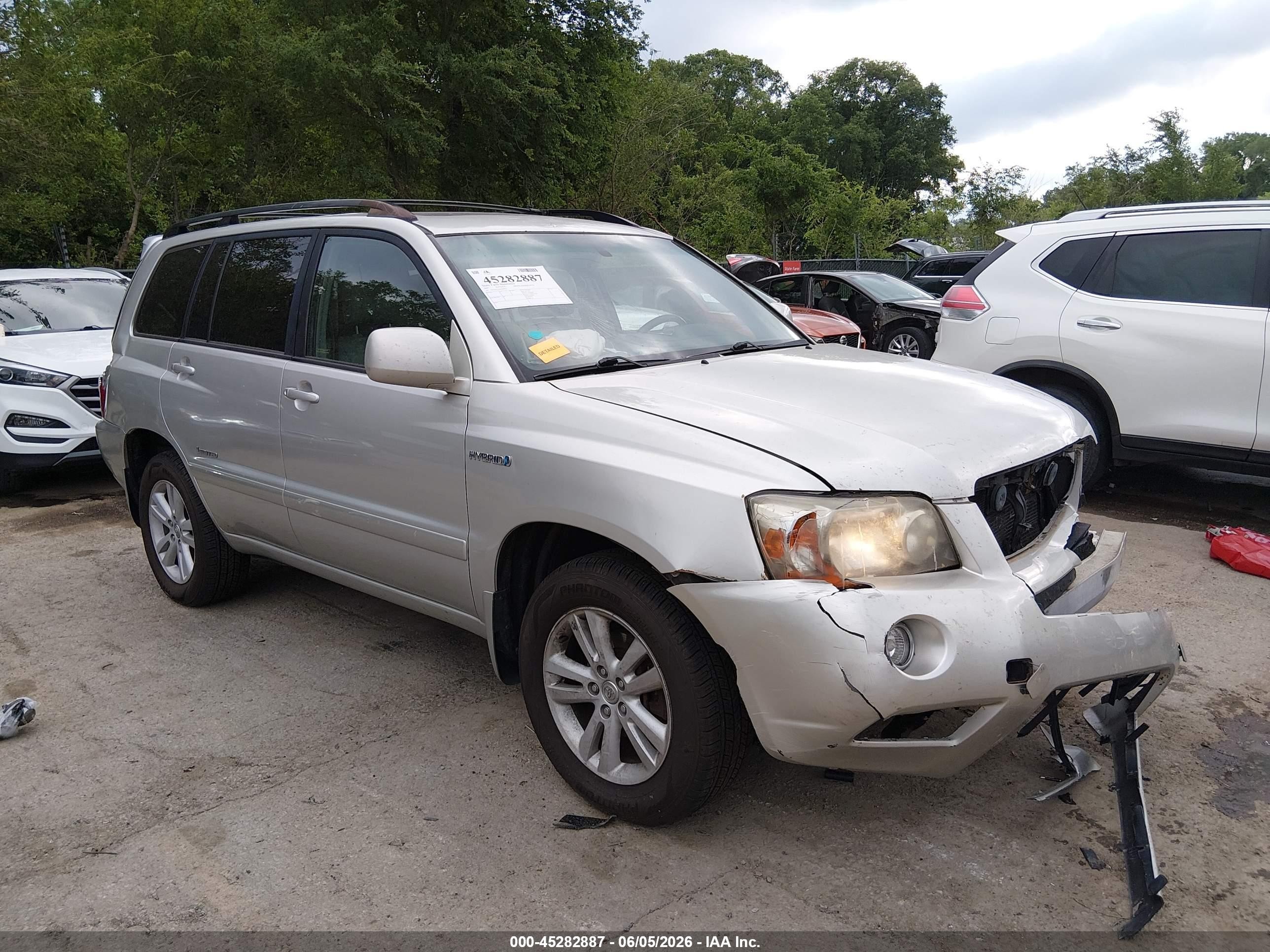2007 Toyota Highlander Hybrid Limited V6 Серебряный vin: JTEEW21A970049436