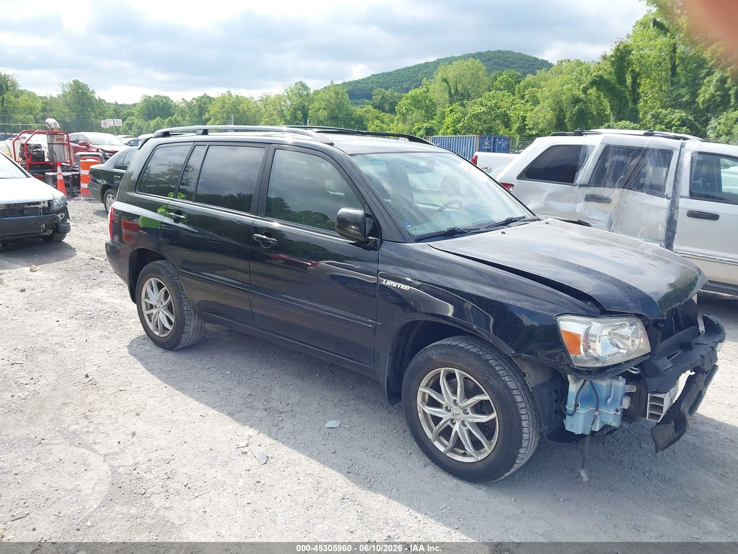 2006 Toyota Highlander Hybrid Limited V6 Black vin: JTEEW21AX60002656