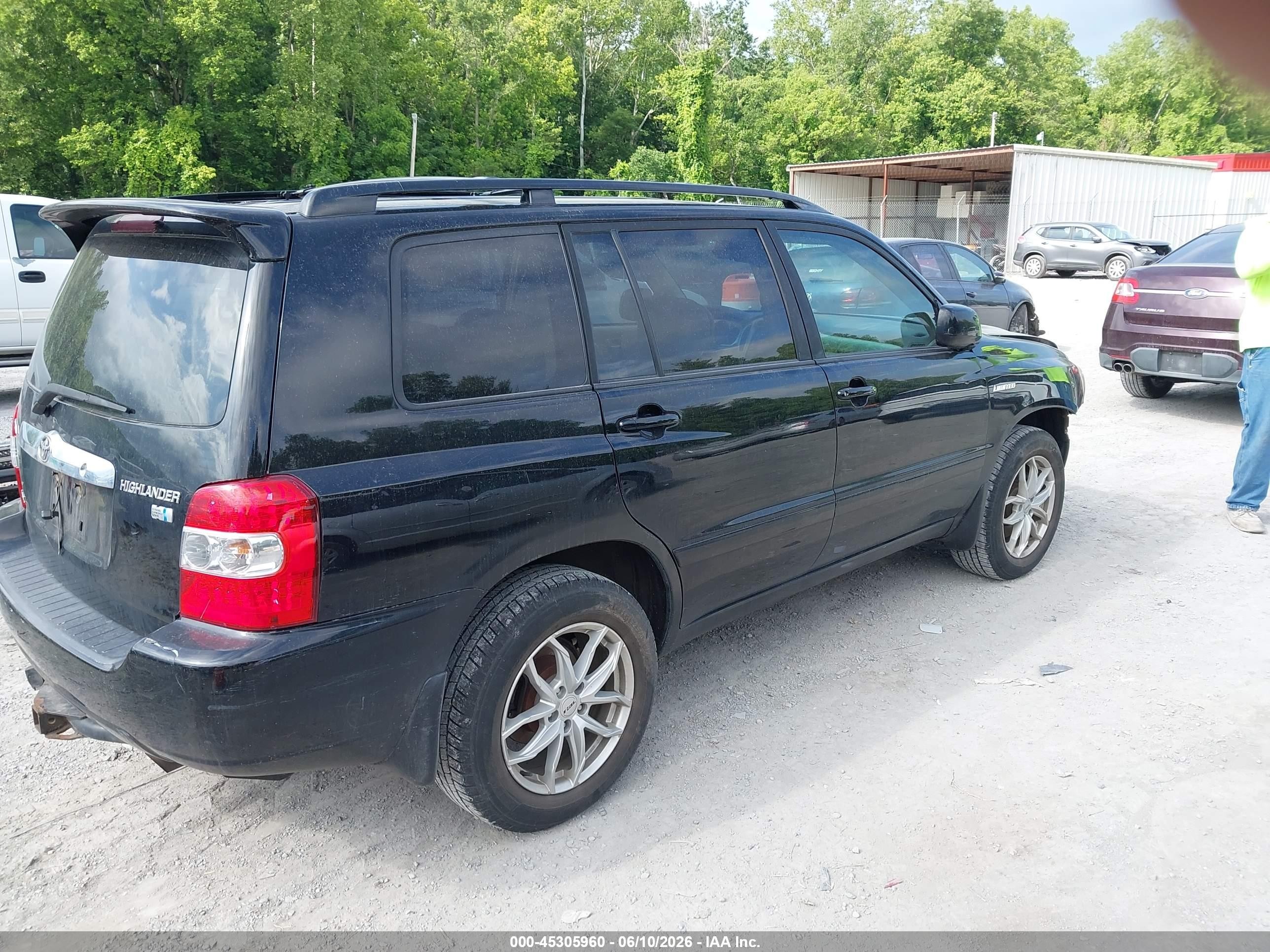 2006 Toyota Highlander Hybrid Limited V6 Black vin: JTEEW21AX60002656