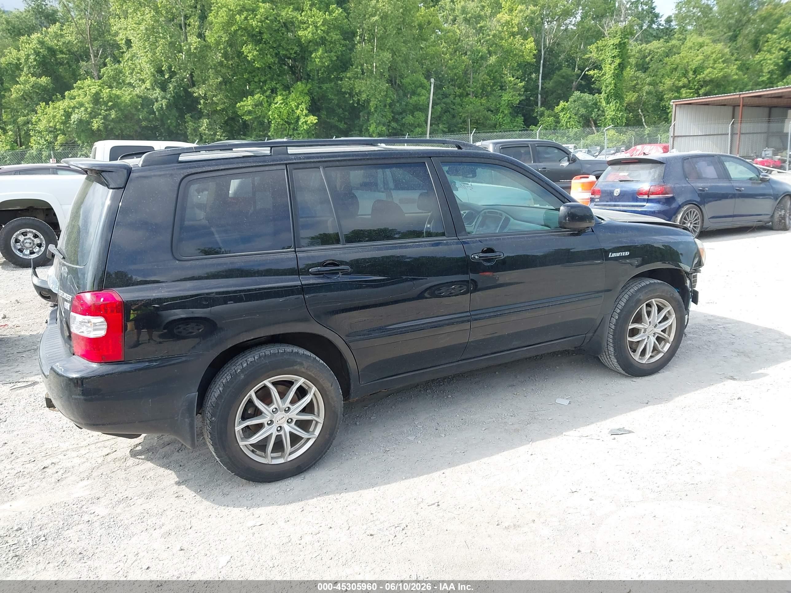 2006 Toyota Highlander Hybrid Limited V6 Black vin: JTEEW21AX60002656