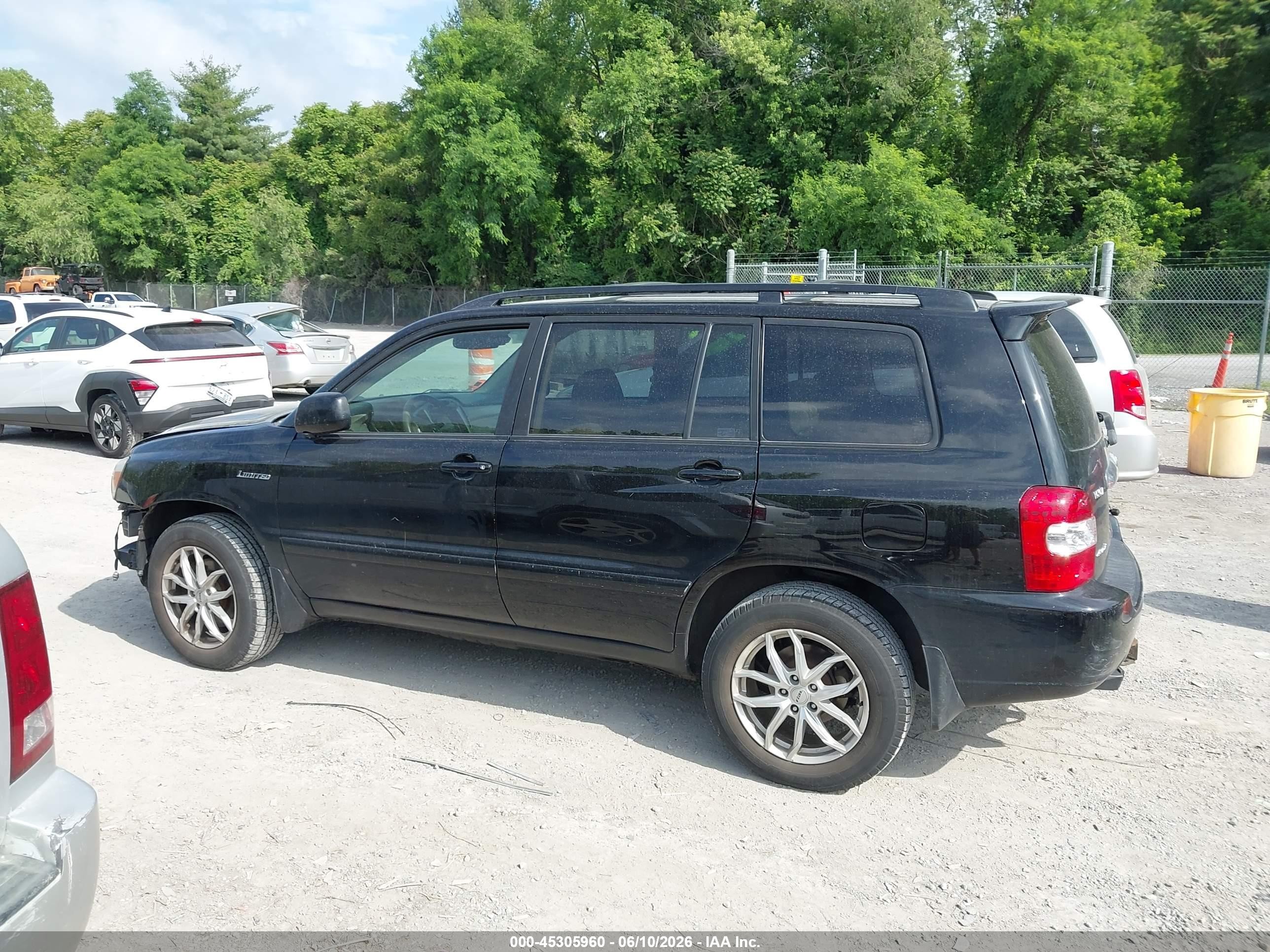 2006 Toyota Highlander Hybrid Limited V6 Black vin: JTEEW21AX60002656