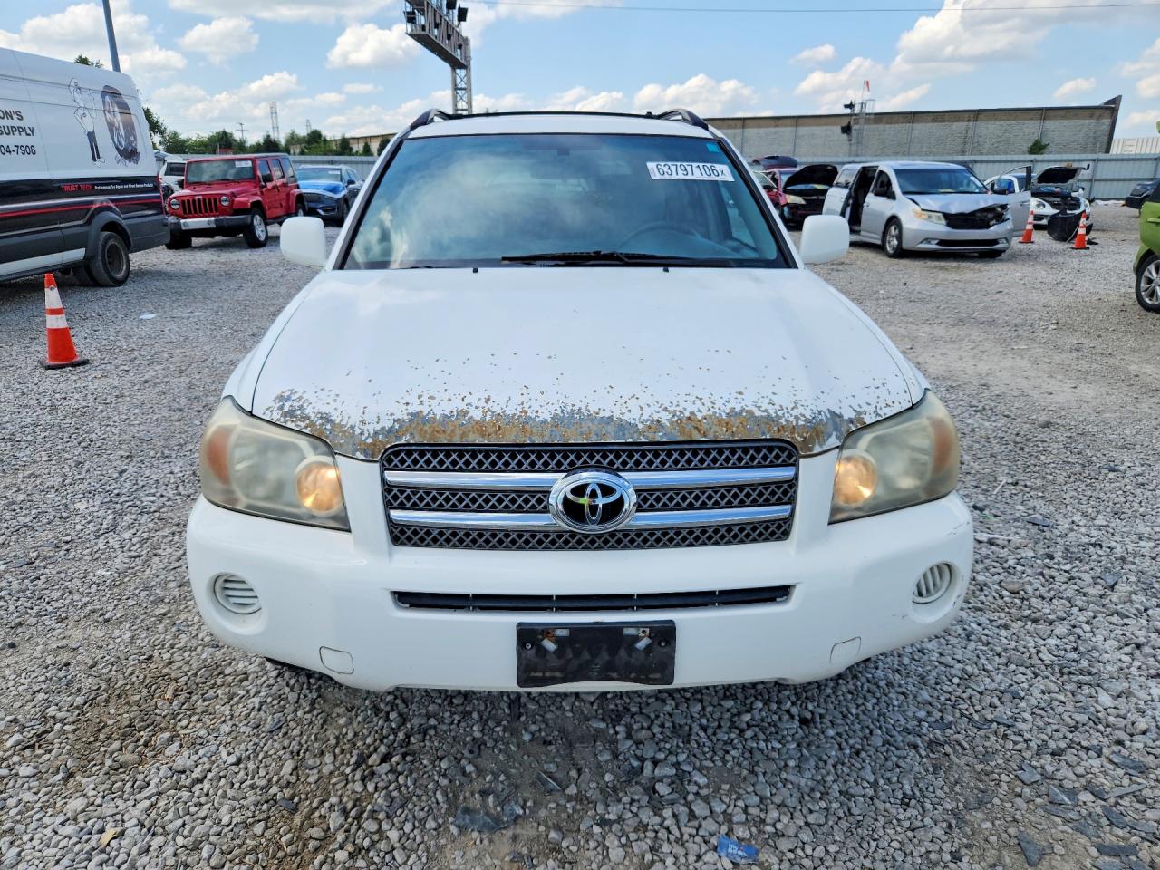 2006 Toyota Highlander Hybrid White vin: JTEEW21AX60020283