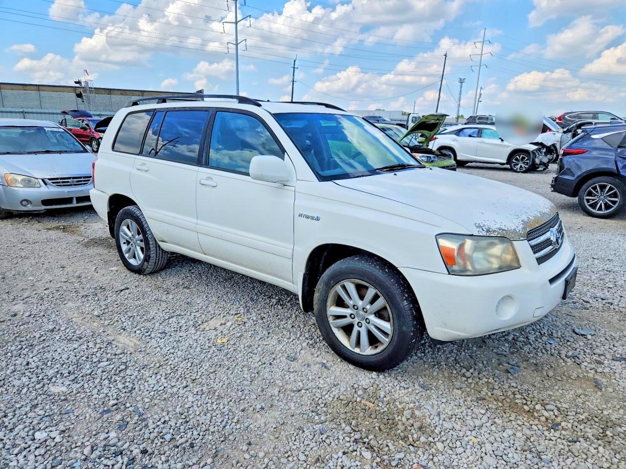 2006 Toyota Highlander Hybrid White vin: JTEEW21AX60020283