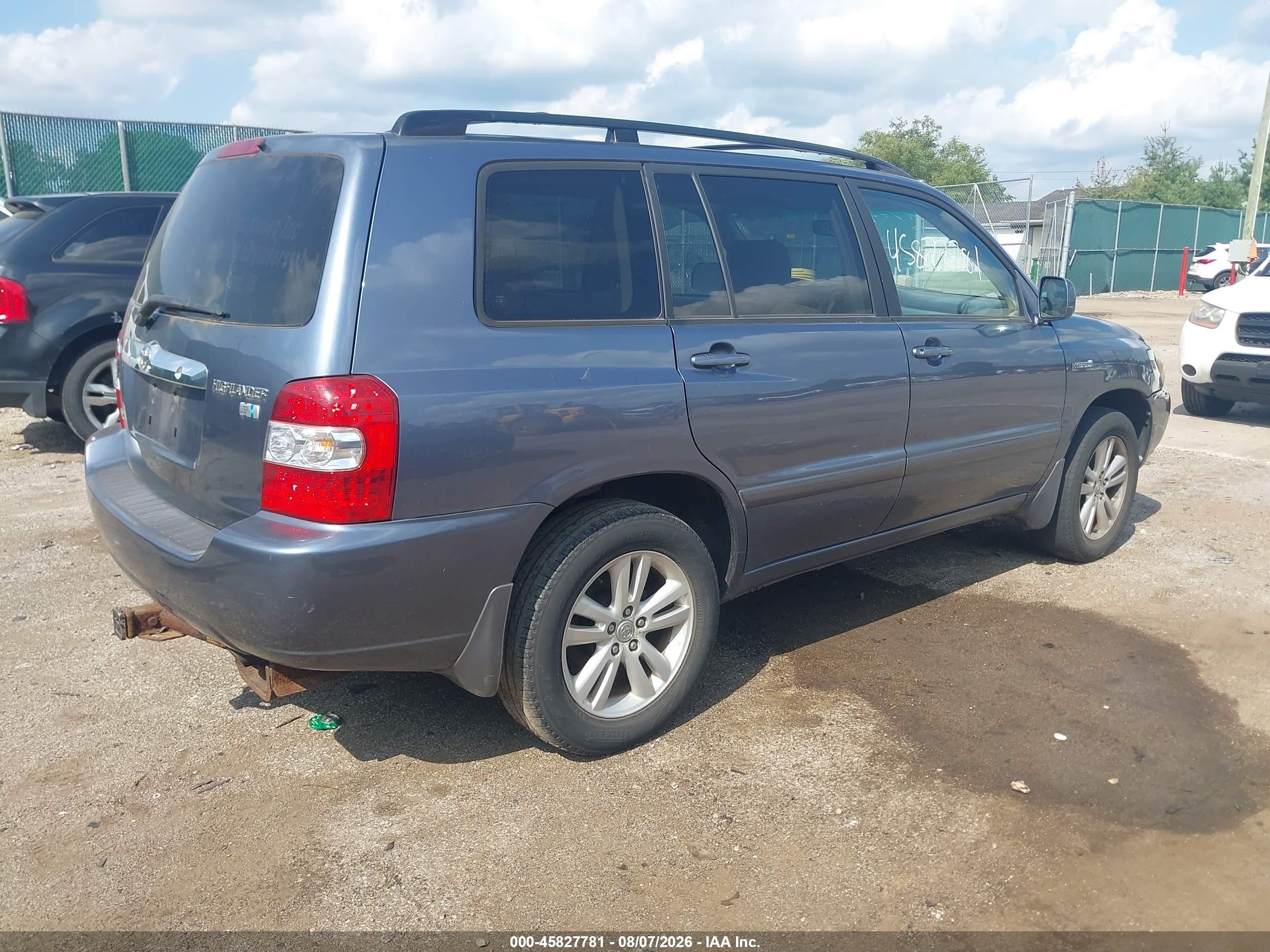 2006 Toyota Highlander Hybrid V6 Blue vin: JTEEW21AX60024530