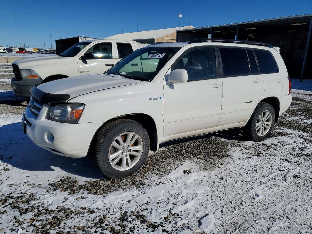 2007 Toyota Highlander Hybrid White vin: JTEEW21AX70046691