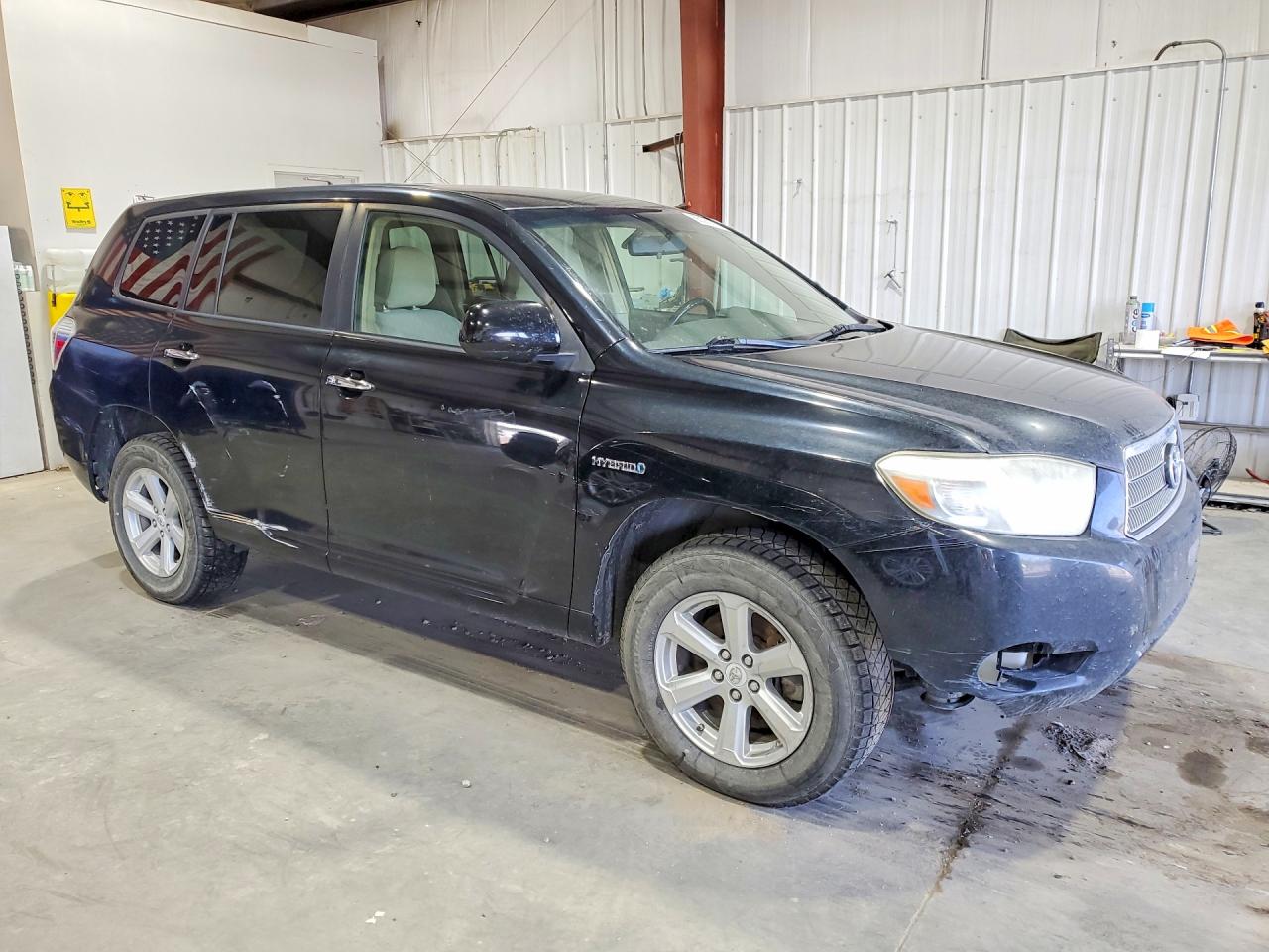 2008 Toyota Highlander Hybrid Black vin: JTEEW41A182011829
