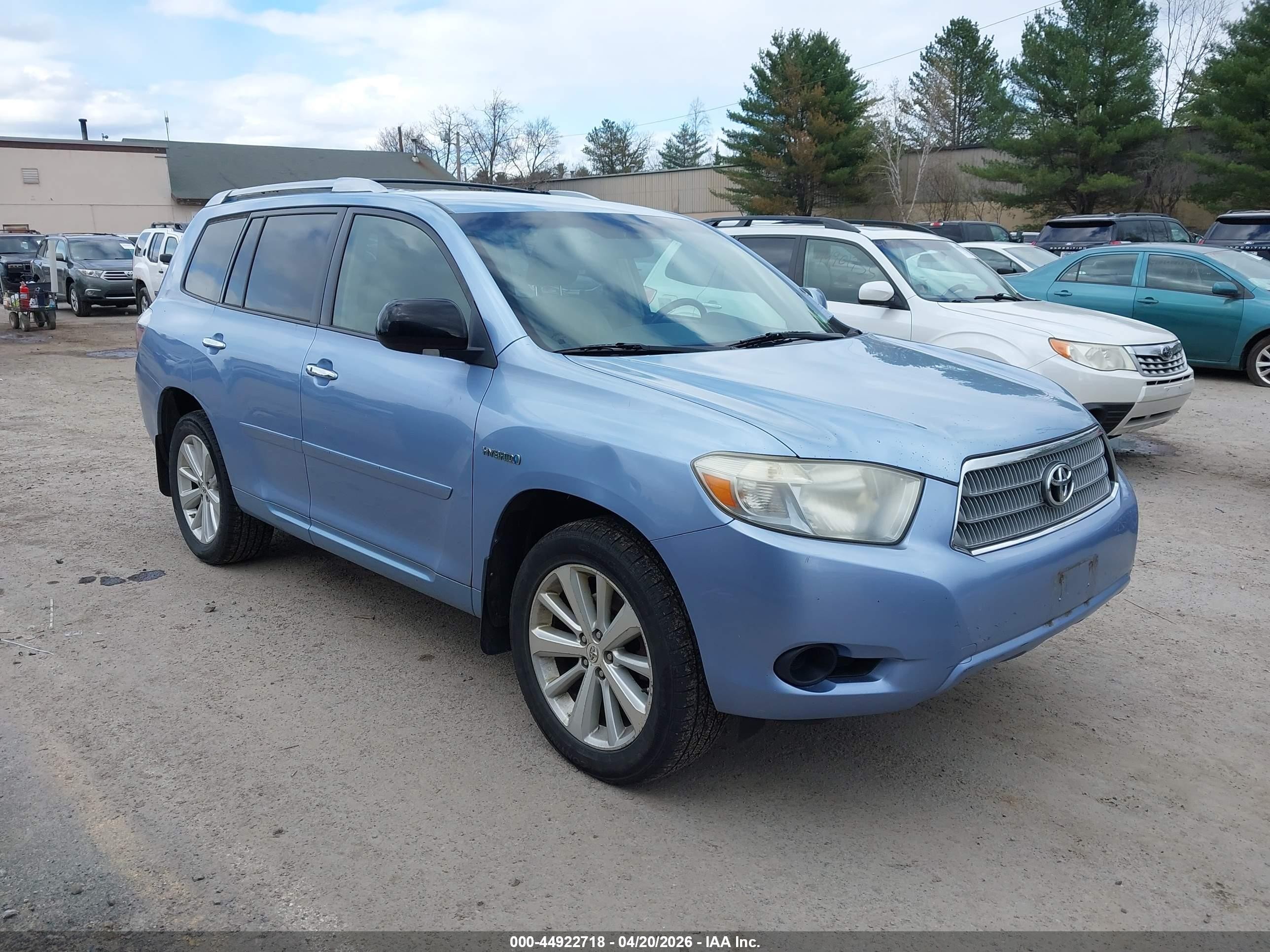 2008 Toyota Highlander Hybrid   Blue vin: JTEEW41A282018496