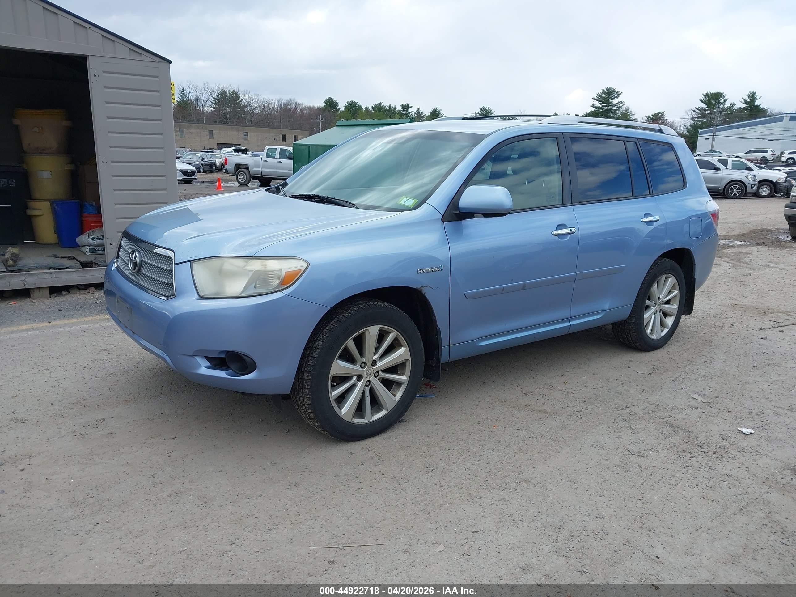 2008 Toyota Highlander Hybrid   Blue vin: JTEEW41A282018496