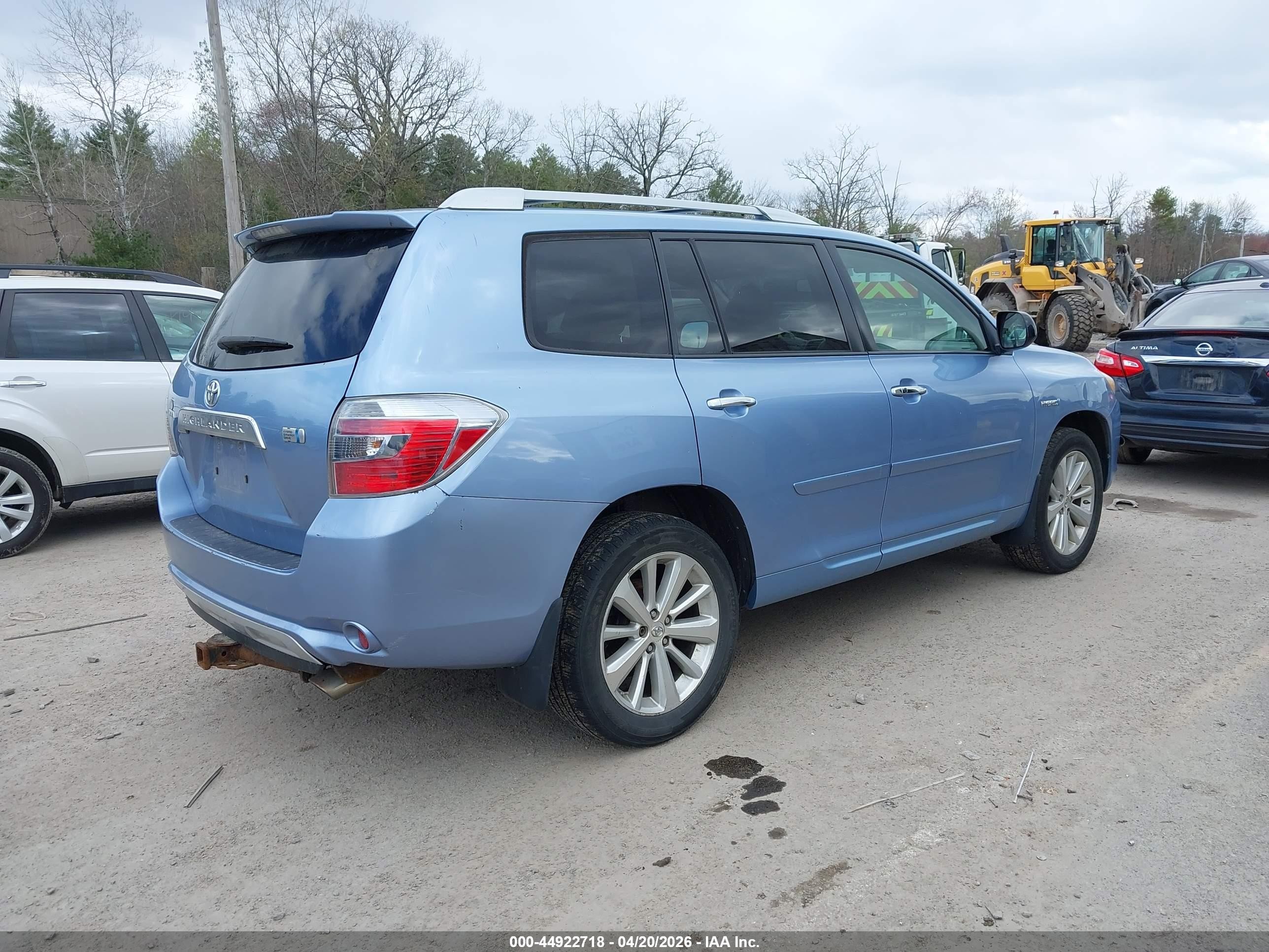 2008 Toyota Highlander Hybrid   Blue vin: JTEEW41A282018496