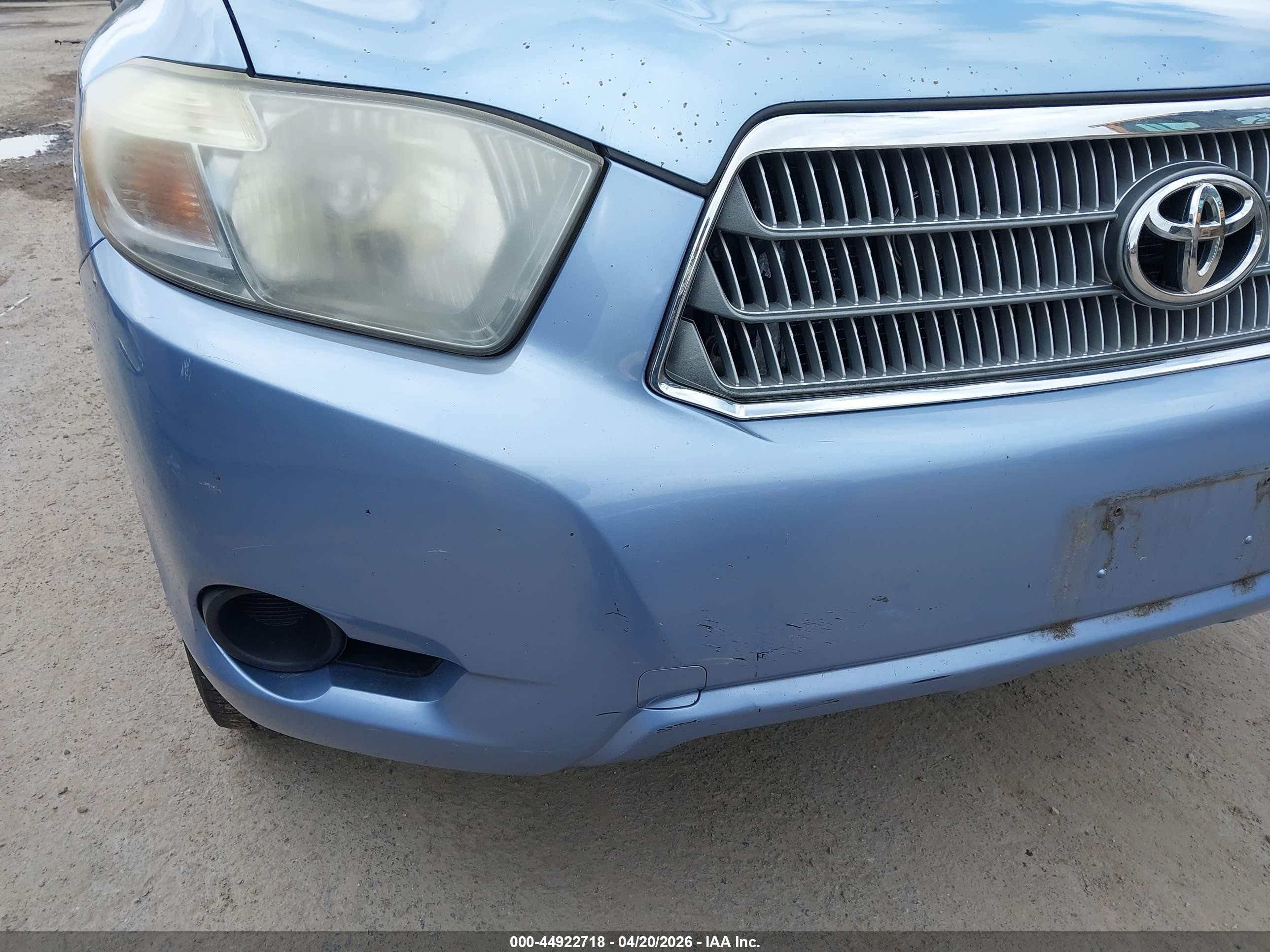 2008 Toyota Highlander Hybrid   Blue vin: JTEEW41A282018496