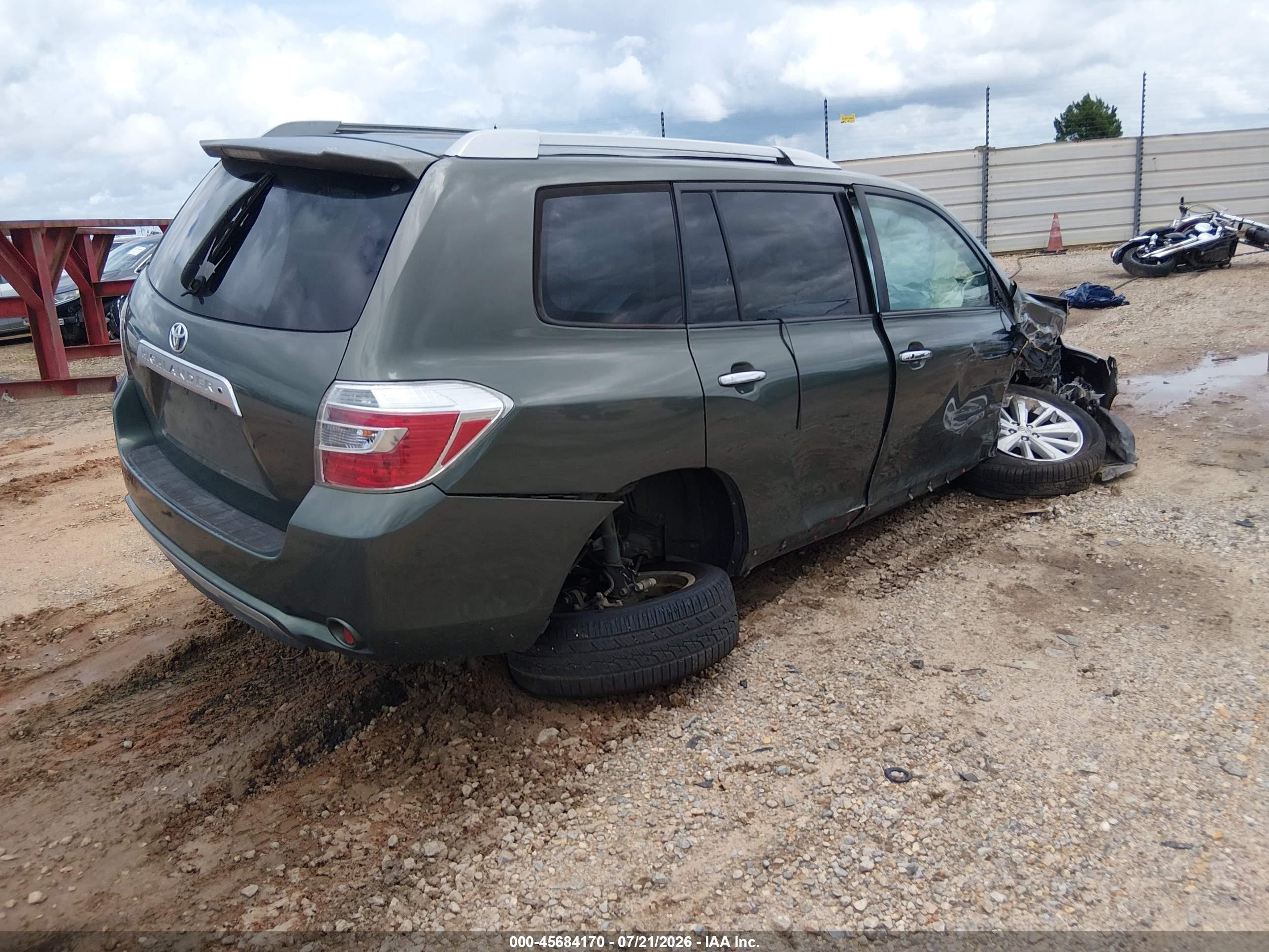 2008 Toyota Highlander Hybrid   Green vin: JTEEW41A382016871