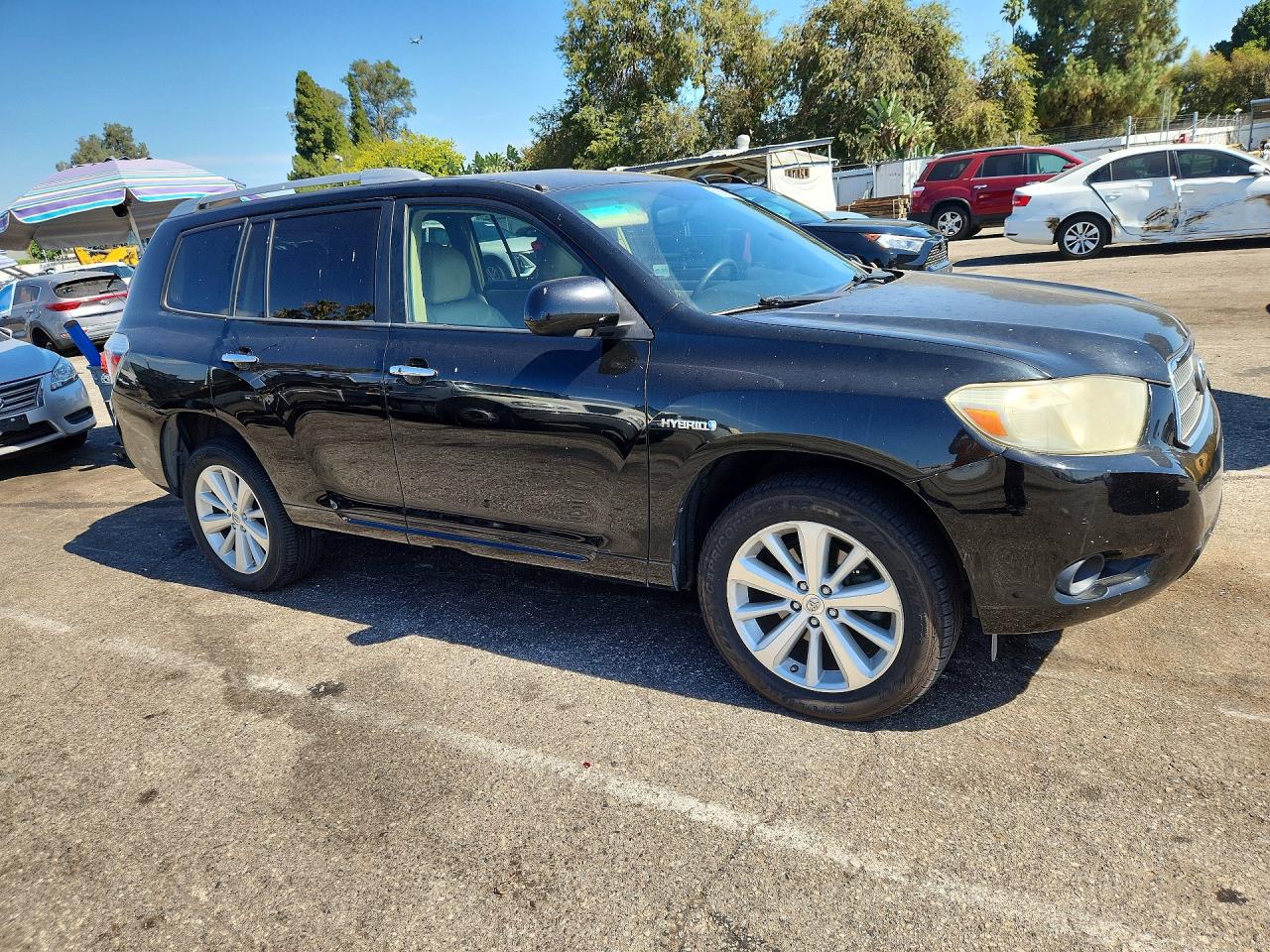 2008 Toyota Highlander Hybrid Black vin: JTEEW41A382022265