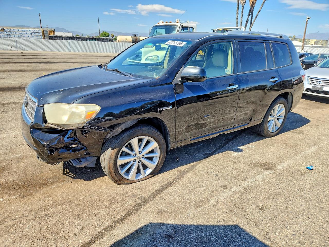2008 Toyota Highlander Hybrid Black vin: JTEEW41A382022265