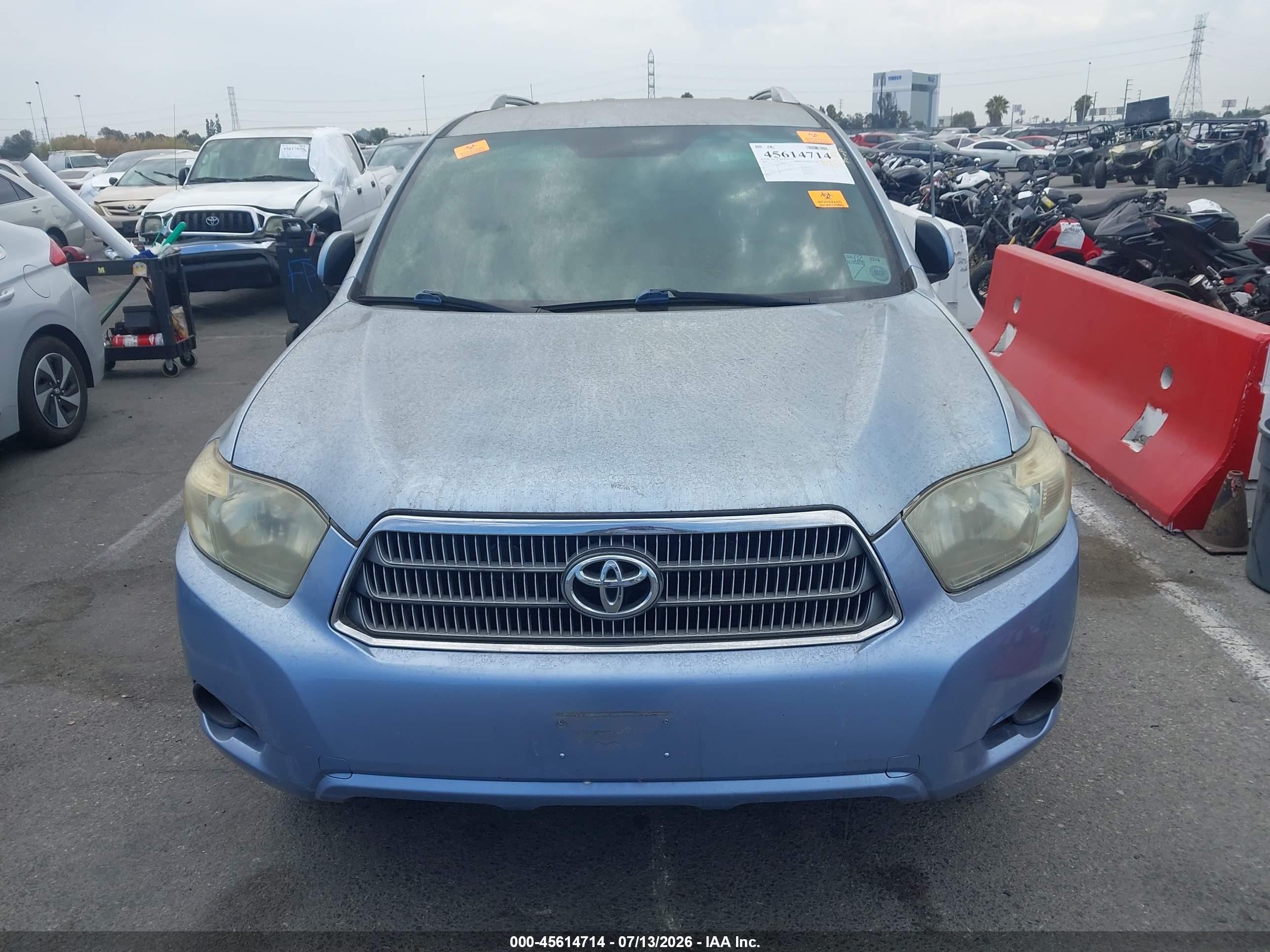 2008 Toyota Highlander Hybrid   Blue vin: JTEEW41A882010239