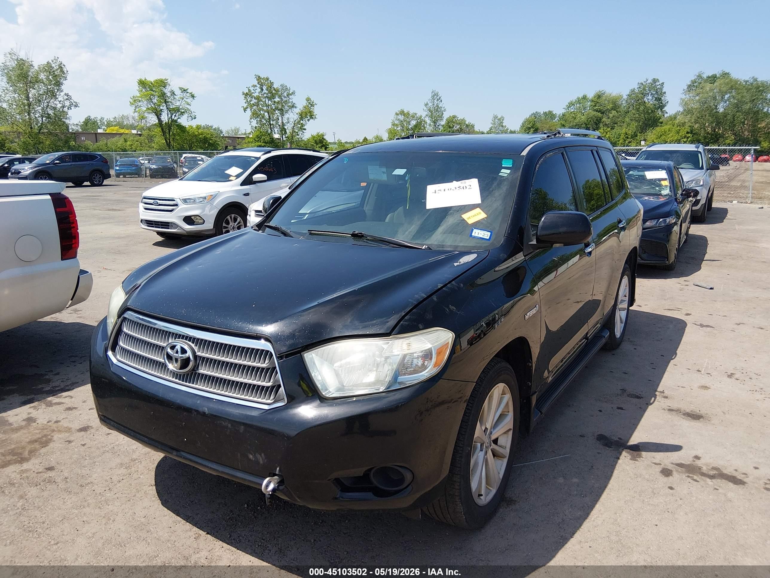 2008 Toyota Highlander Hybrid   Черный vin: JTEEW41A882021466