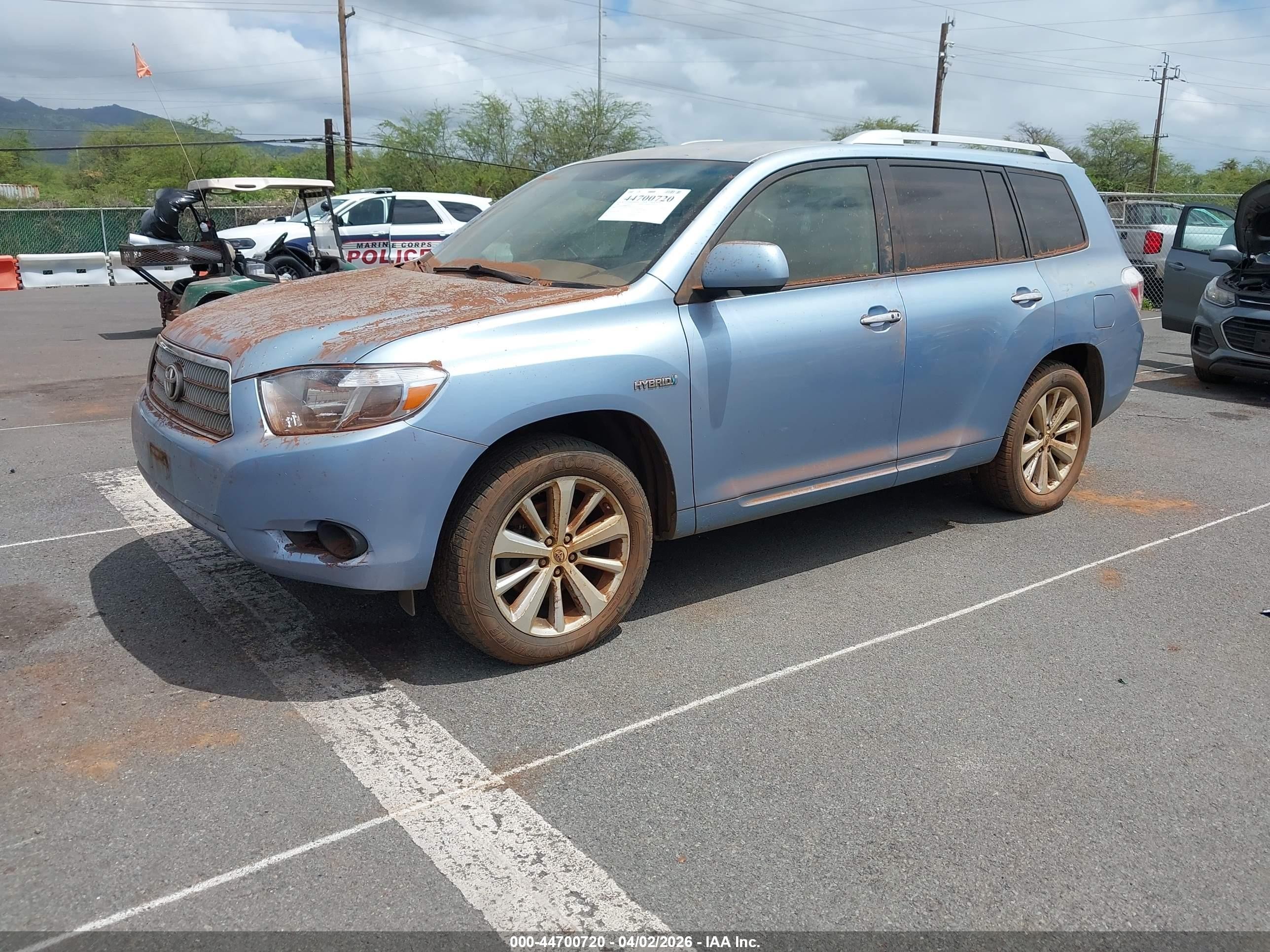 2008 Toyota Highlander Hybrid   Blue vin: JTEEW41A982020438