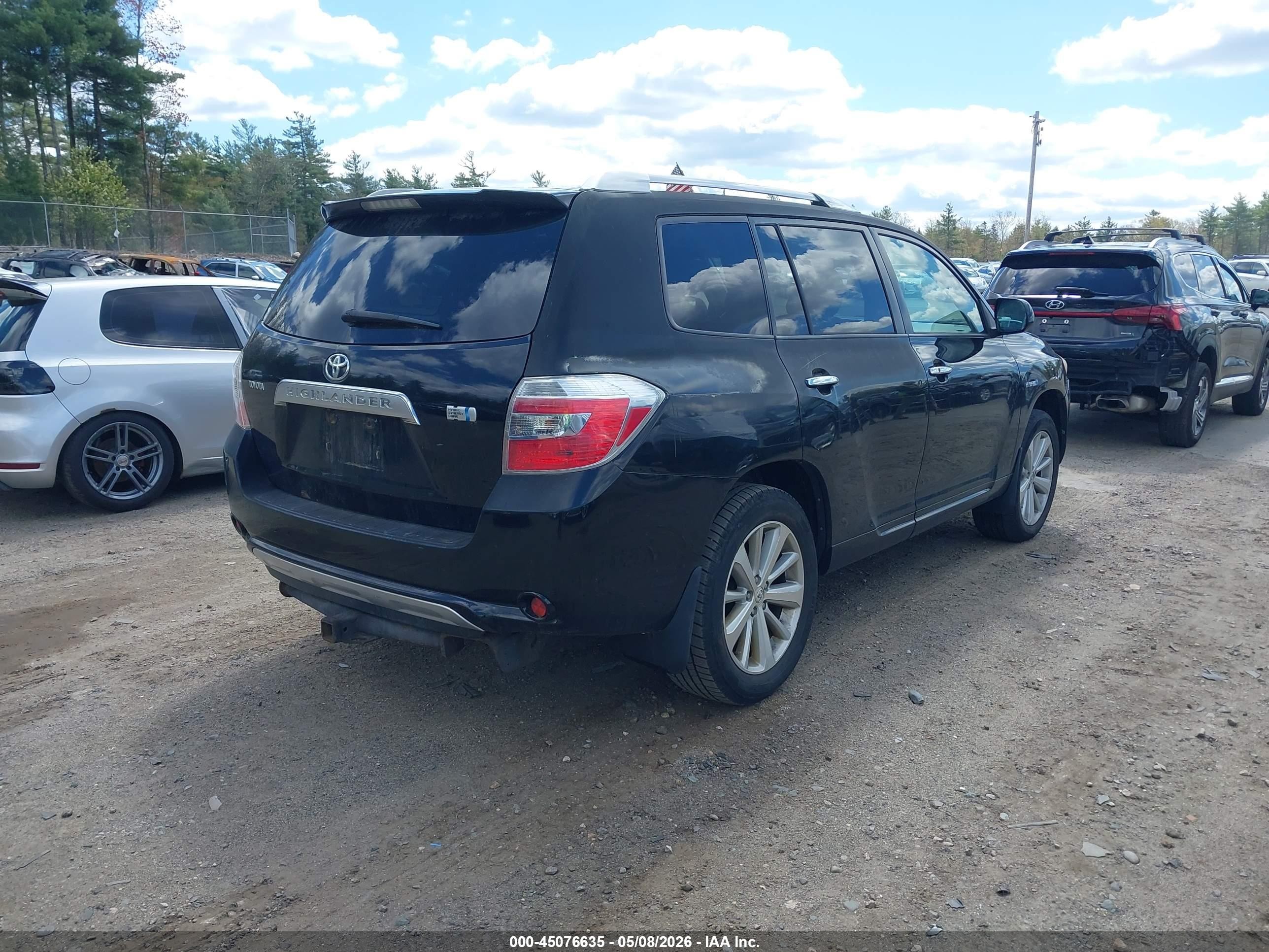 2008 Toyota Highlander Hybrid   Черный vin: JTEEW41A982024800
