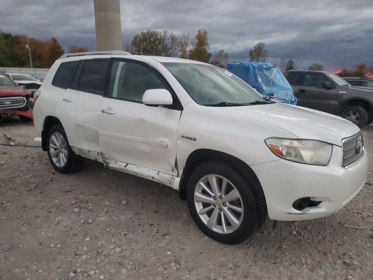 2009 Toyota Highlander Hybrid White vin: JTEEW41A992032106