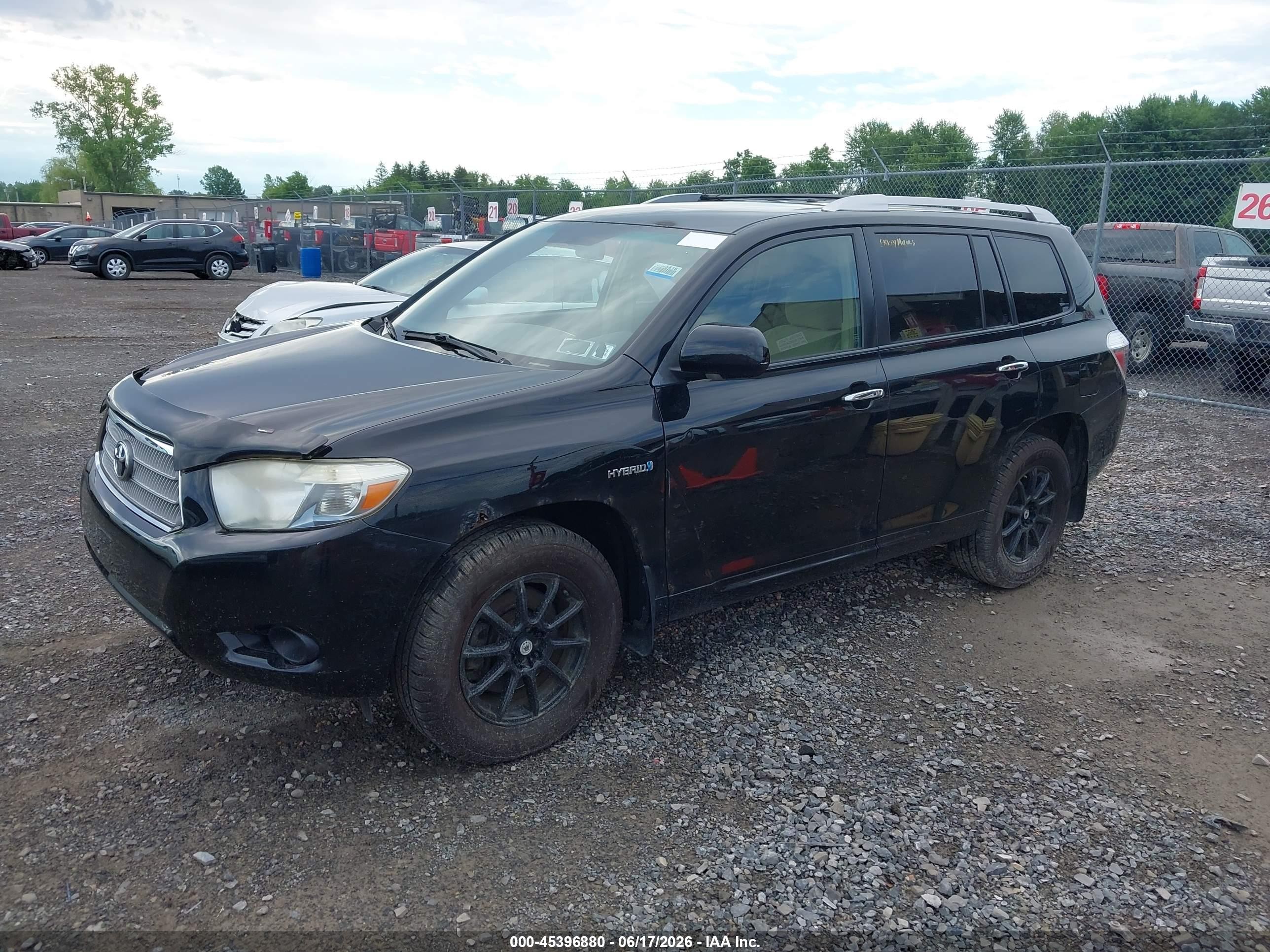 2008 Toyota Highlander Hybrid   Black vin: JTEEW41AX82002207
