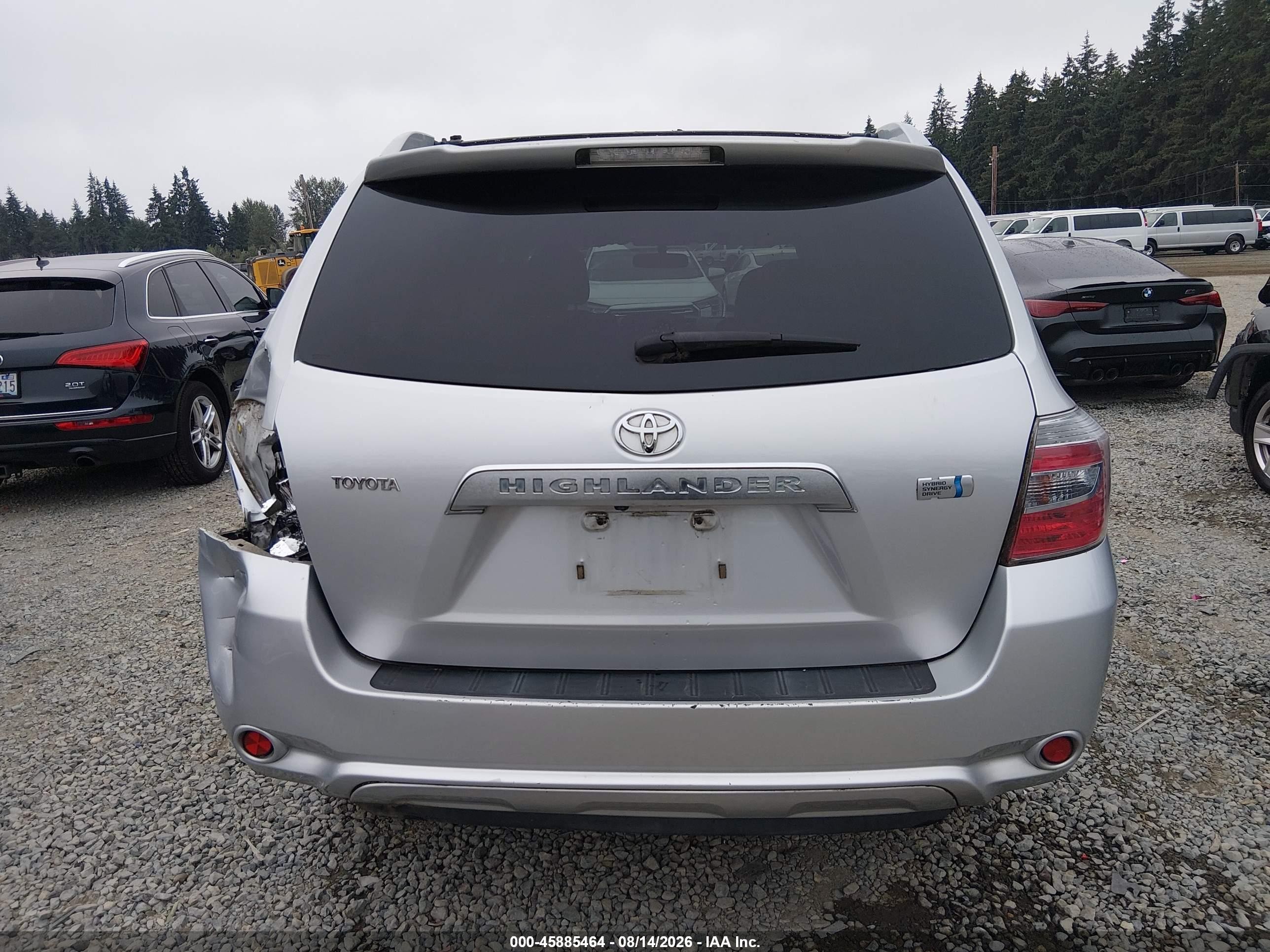 2008 Toyota Highlander Hybrid   Silver vin: JTEEW41AX82021842