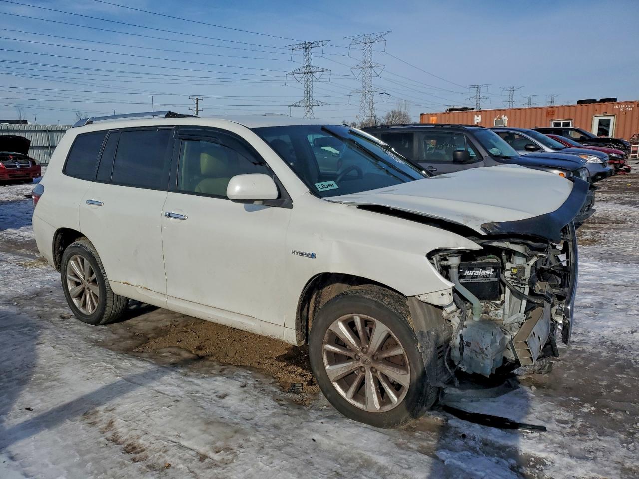 2009 Toyota Highlander Hybrid White vin: JTEEW41AX92032681