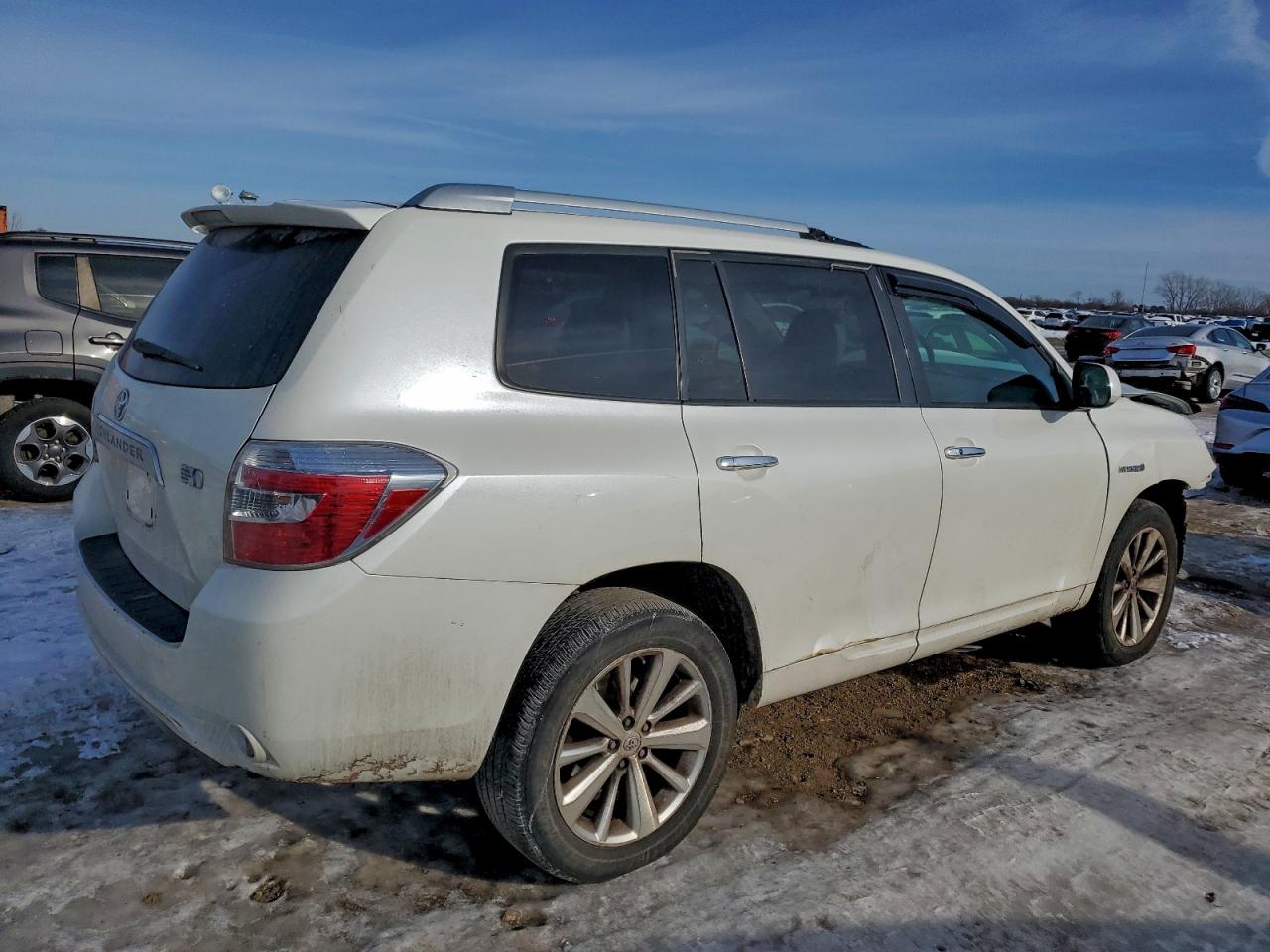 2009 Toyota Highlander Hybrid White vin: JTEEW41AX92032681